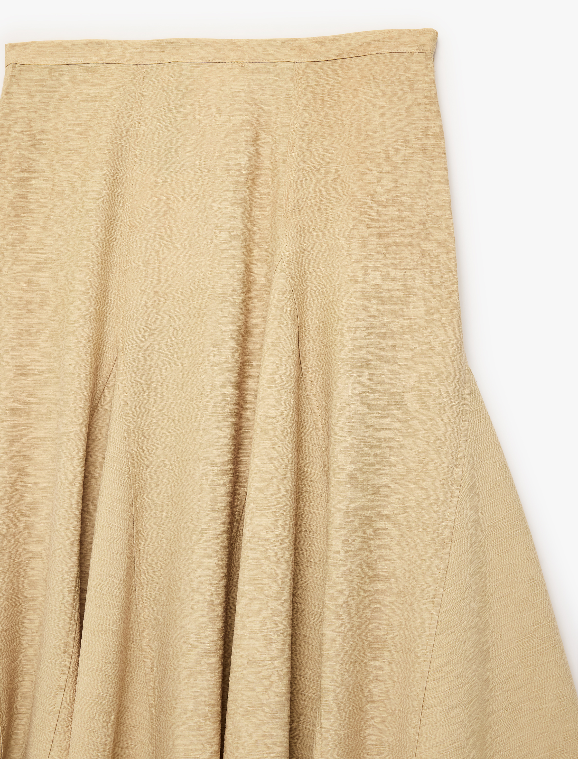   Viskon Kumaş Rahat Kalıp Asimetrik Kesim Midi Kloş Etek