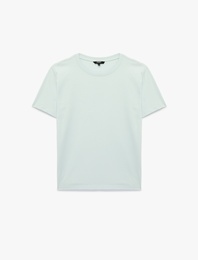 Regular Fit Kısa Kollu Bisiklet Yaka Basic Pamuklu Tişört