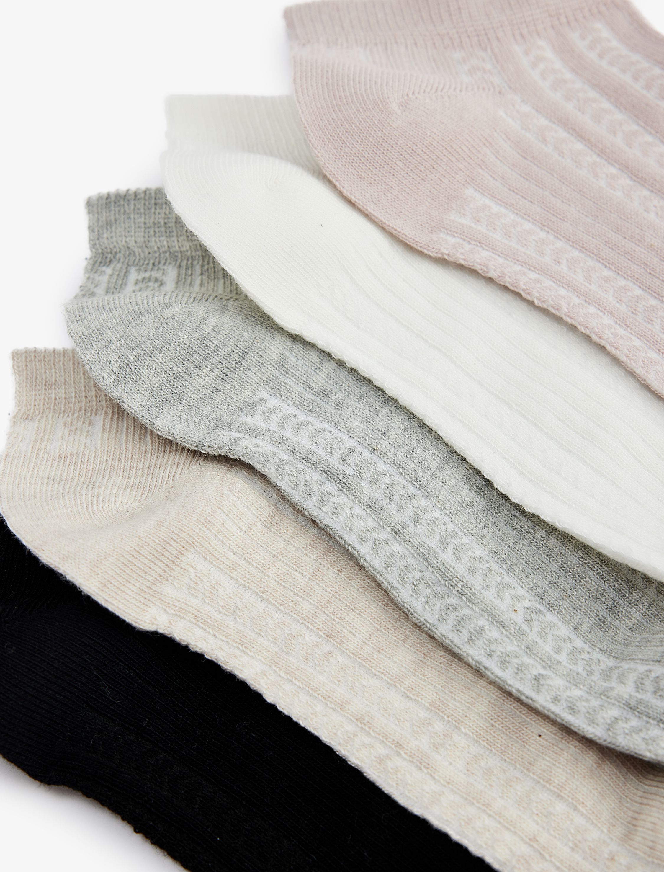  Kadın Pamuklu Dokulu 5'li Patik Çorap Seti