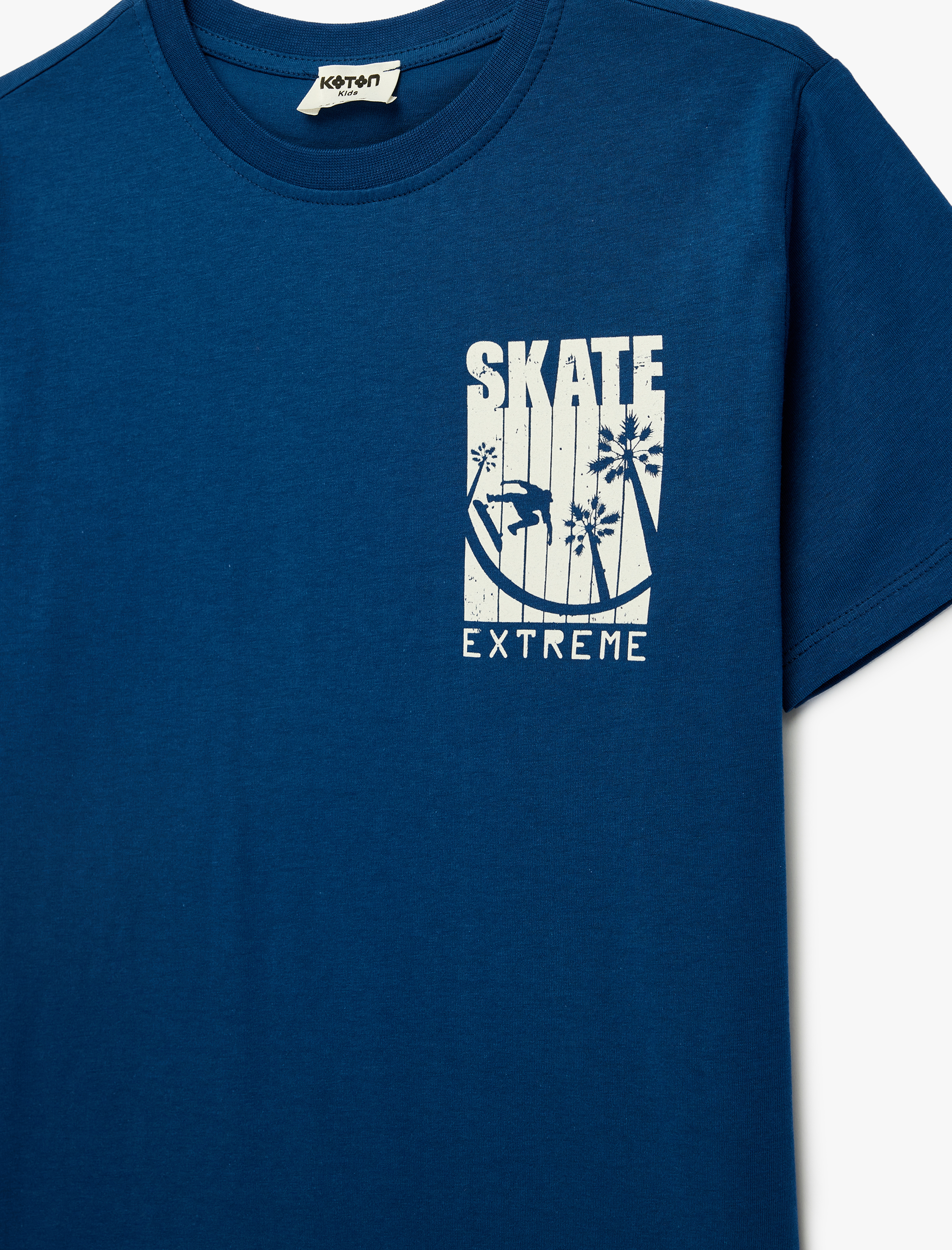  Erkek Çocuk Baskılı Kısa Kollu Bisiklet Yaka Pamuklu Tişört