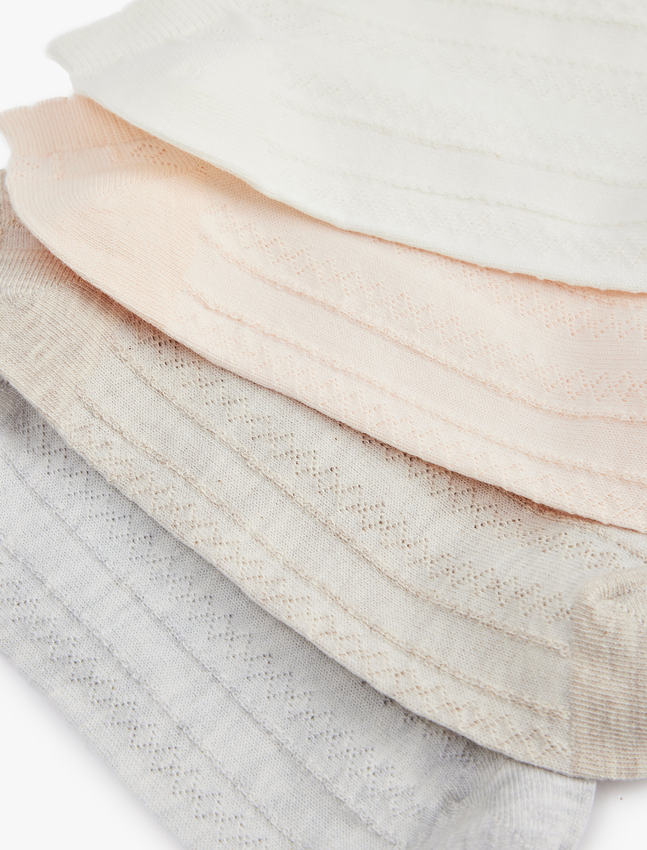  Kadın Pamuklu Dokulu 4'lü Patik Çorap Seti