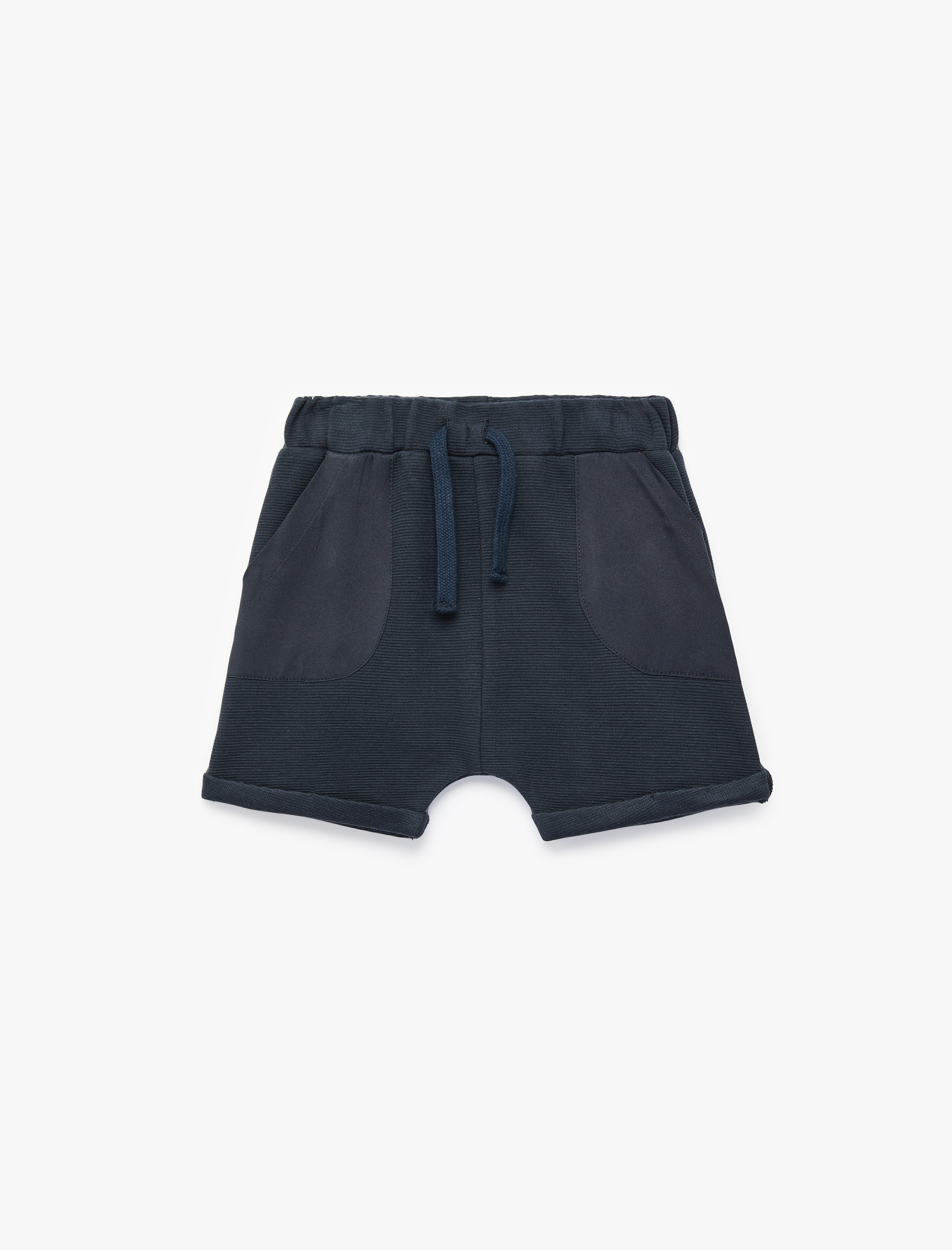  Erkek Bebek Cepli Beli Bağcıklı Pamuklu Basic Şort