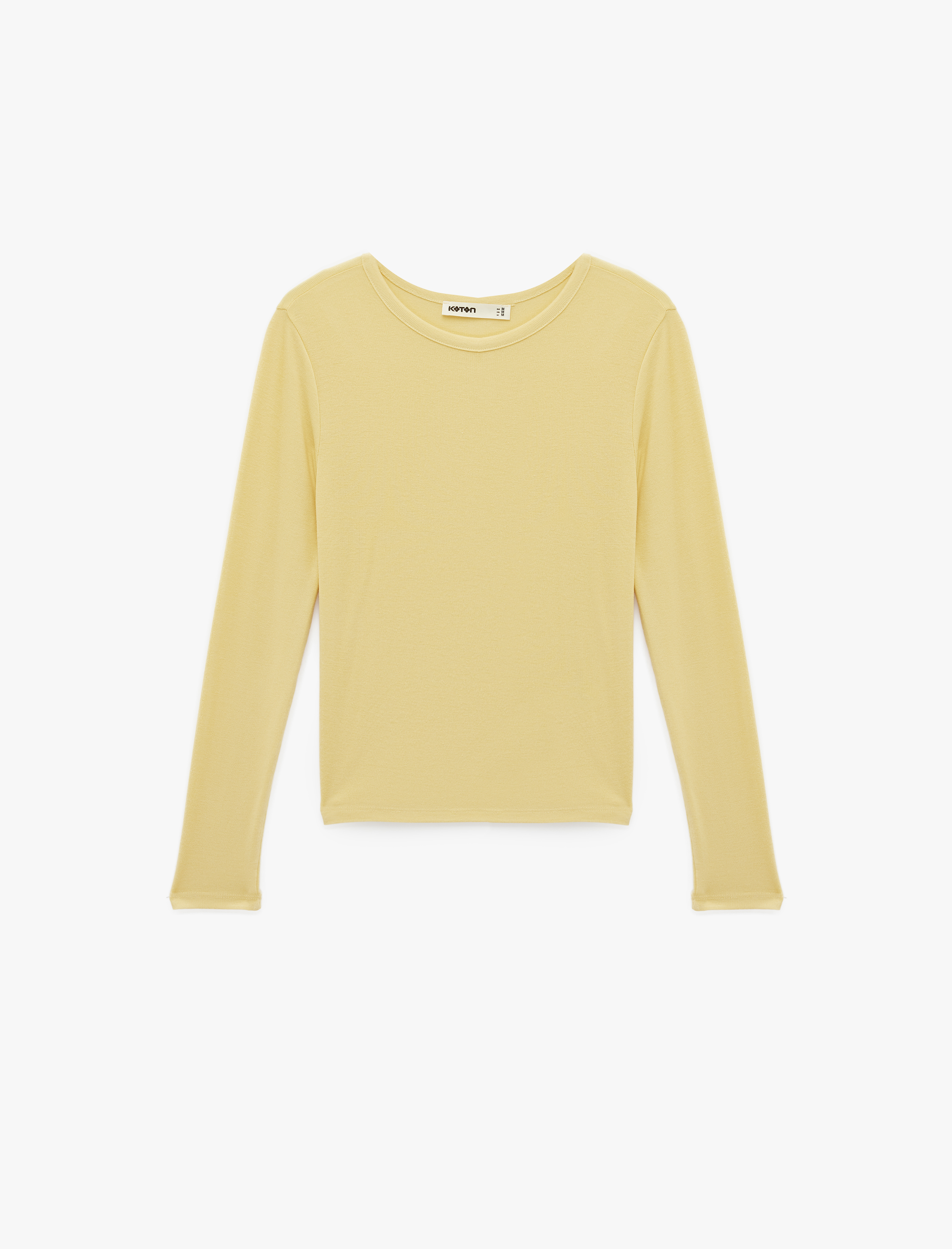   Slim Fit Uzun Kollu Bisiklet Yaka Basic Tişört