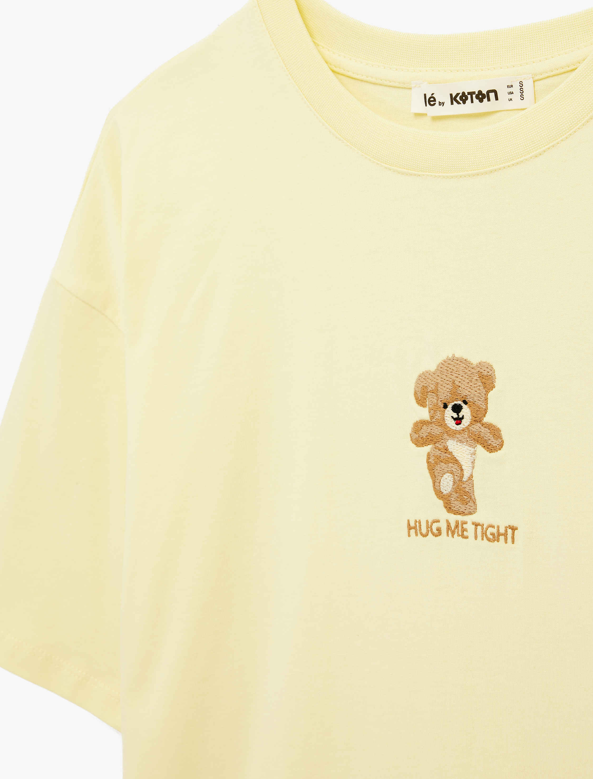   Rahat Kalıp Kısa Kollu Baskılı Bisiklet Yaka Pamuklu Ayıcıklı Tişört