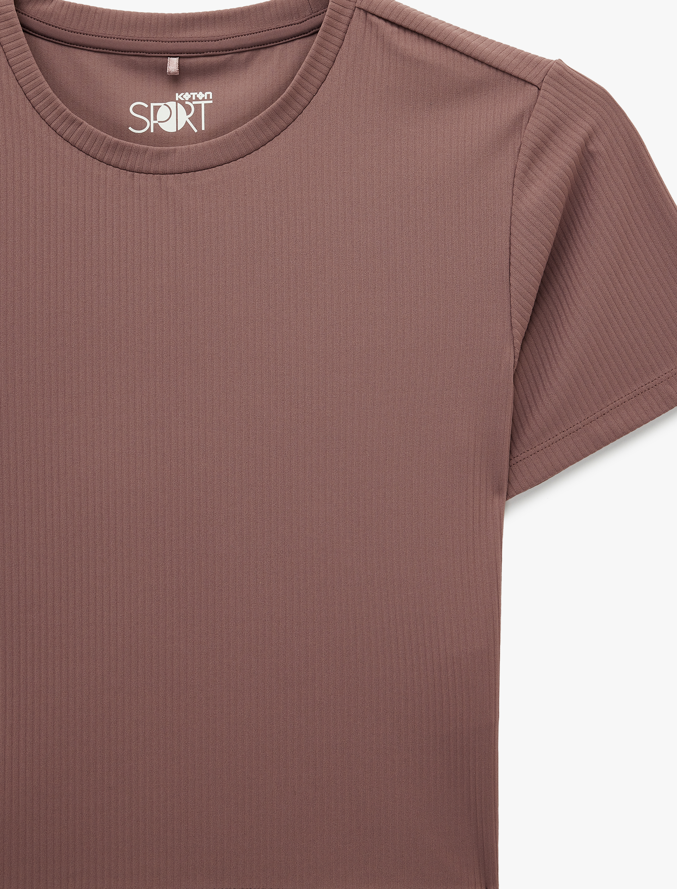   Slim Fit Kısa Kollu Bisiklet Yaka Crop Spor Tişört