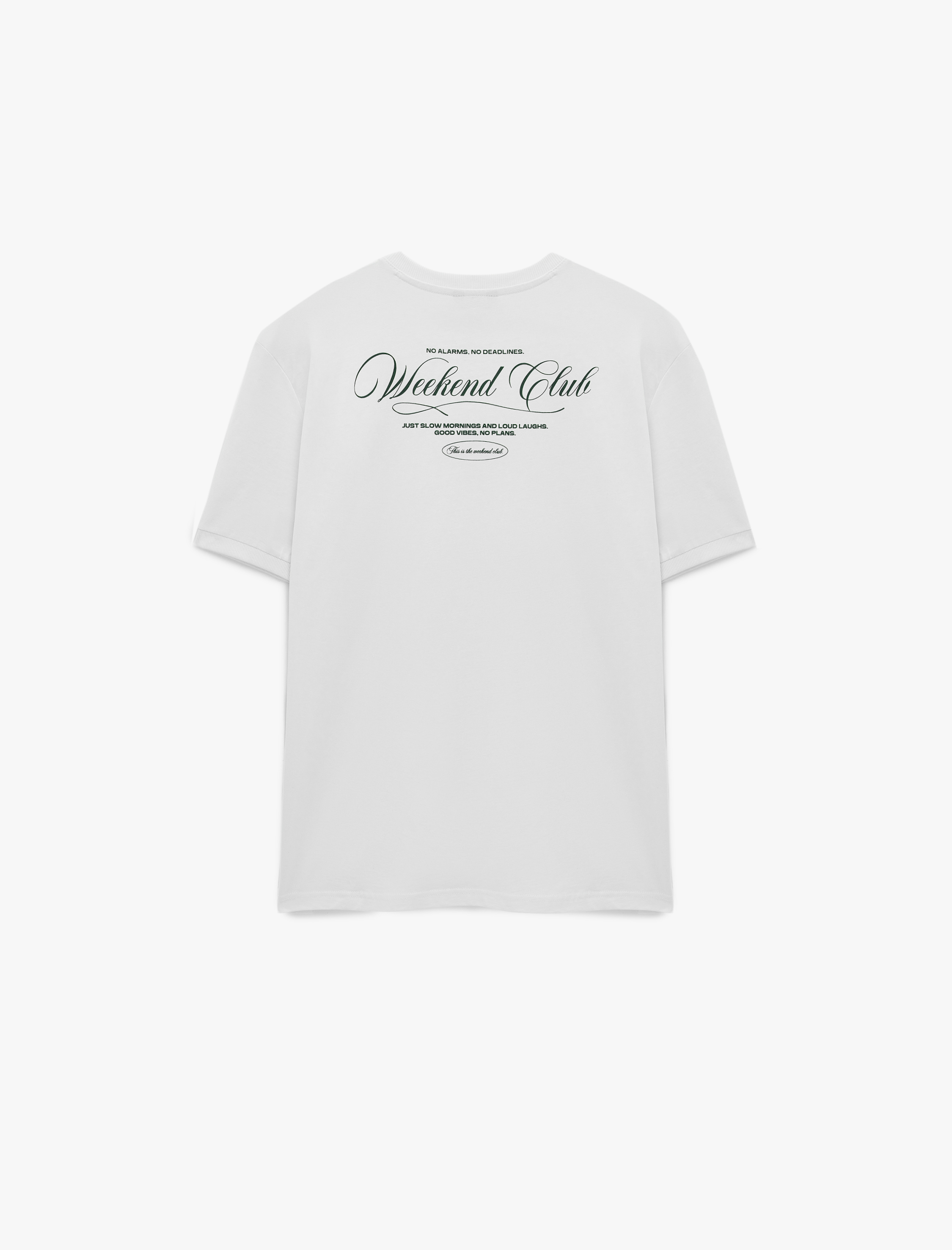   Regular Fit Kısa Kollu Bisiklet Yaka Pamuklu Arkası Baskılı Tişört