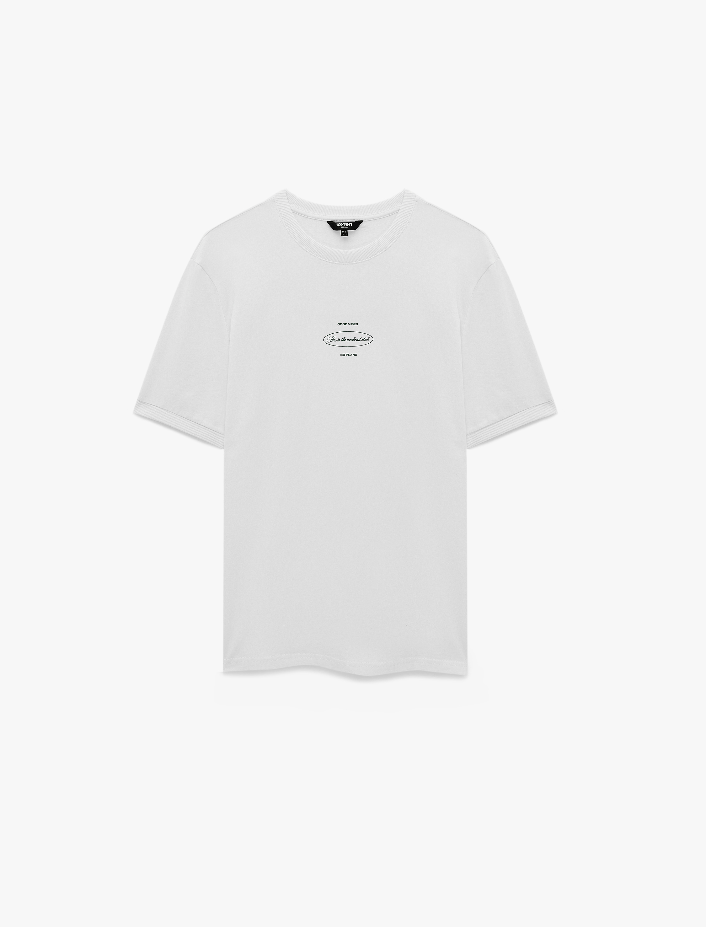   Regular Fit Kısa Kollu Bisiklet Yaka Pamuklu Arkası Baskılı Tişört