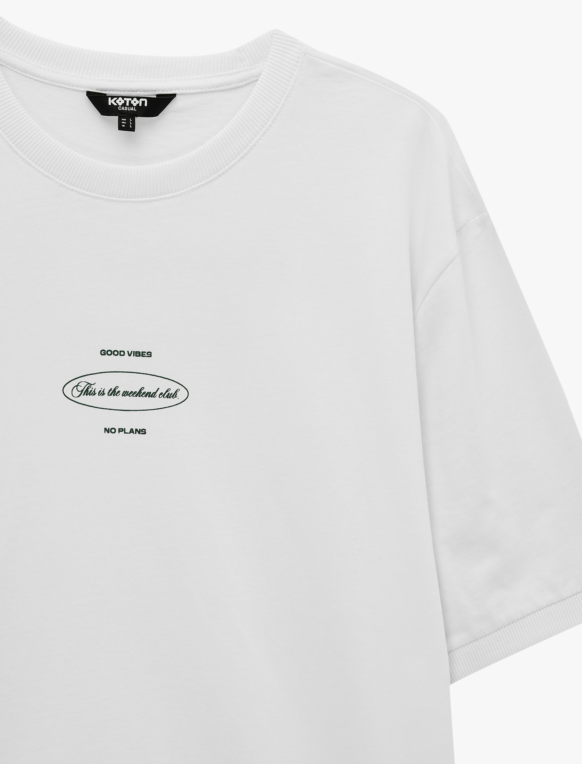   Regular Fit Kısa Kollu Bisiklet Yaka Pamuklu Arkası Baskılı Tişört