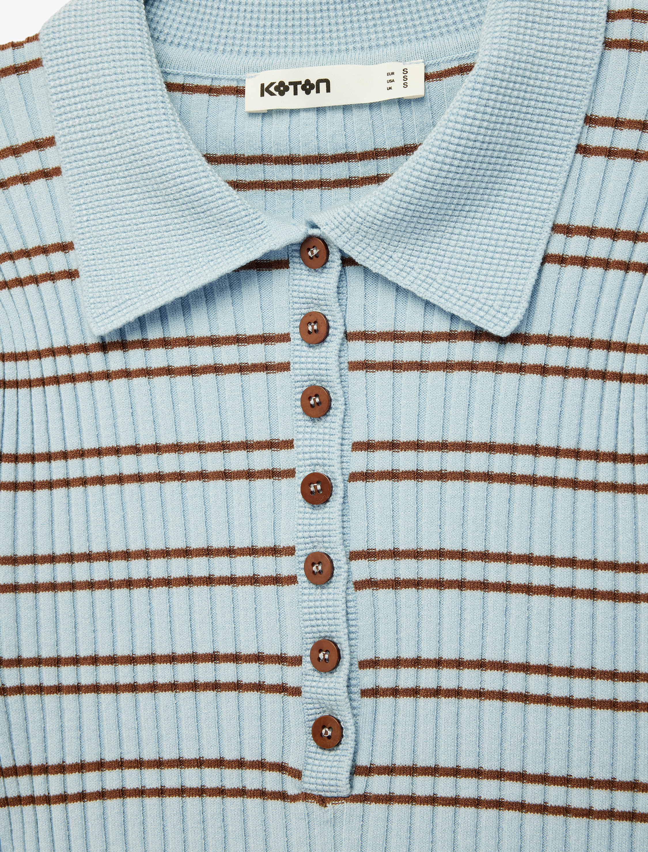   Regular Fit Kısa Kollu Yarım Düğmeli Polo Yaka Triko Kazak