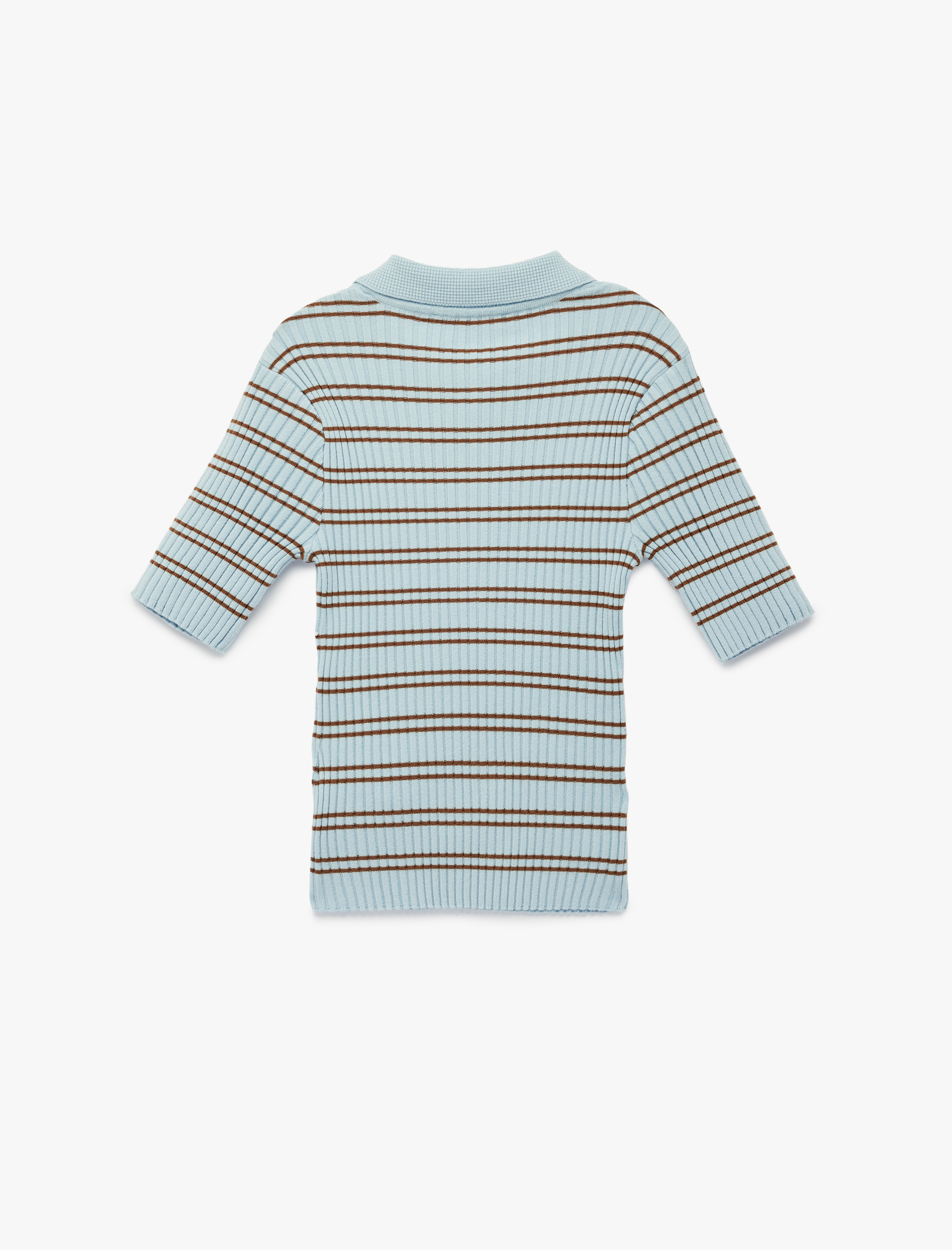   Regular Fit Kısa Kollu Yarım Düğmeli Polo Yaka Triko Kazak