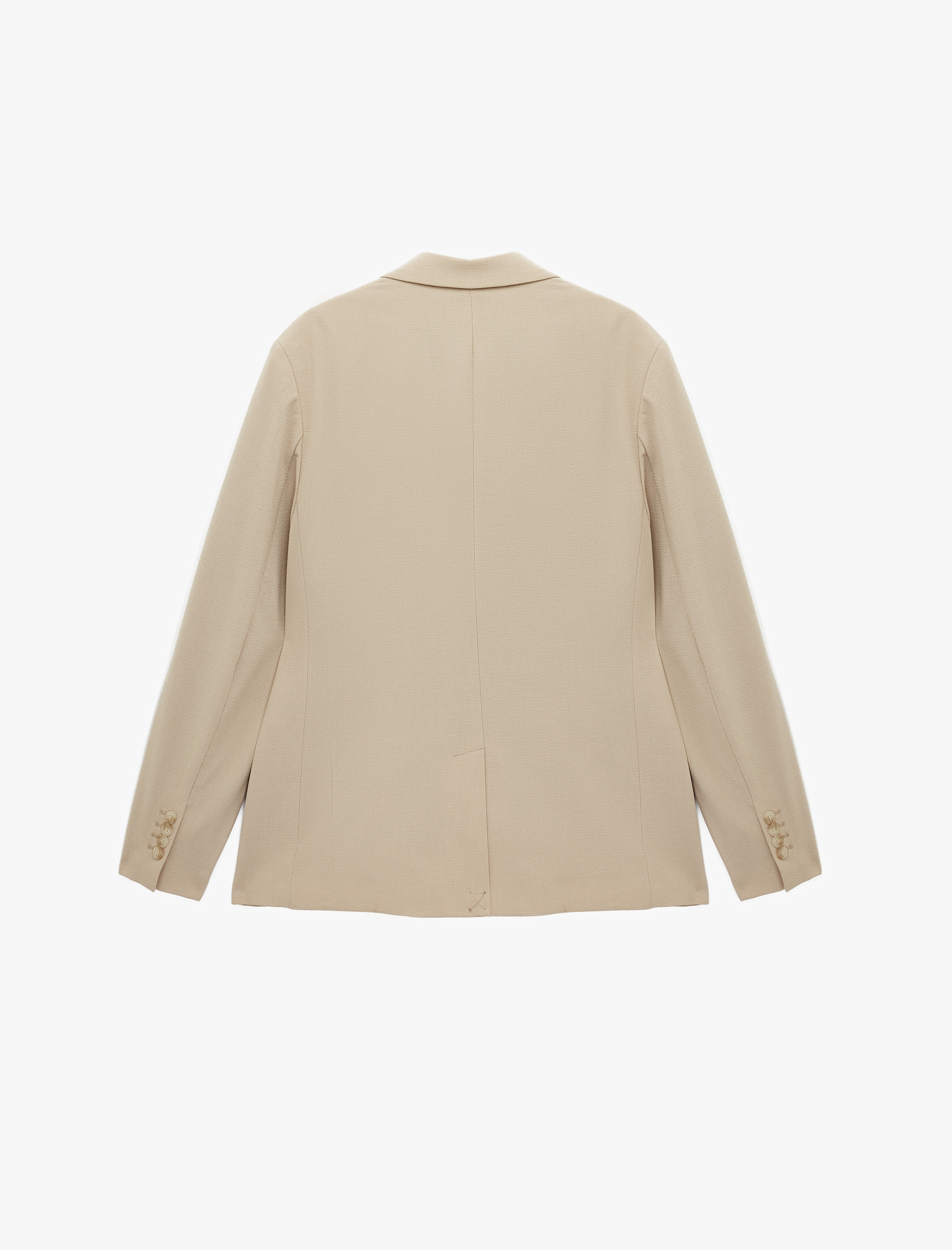   Regular Fit Uzun Kollu Cepli Düğmeli Gömlek Yaka Blazer Ceket