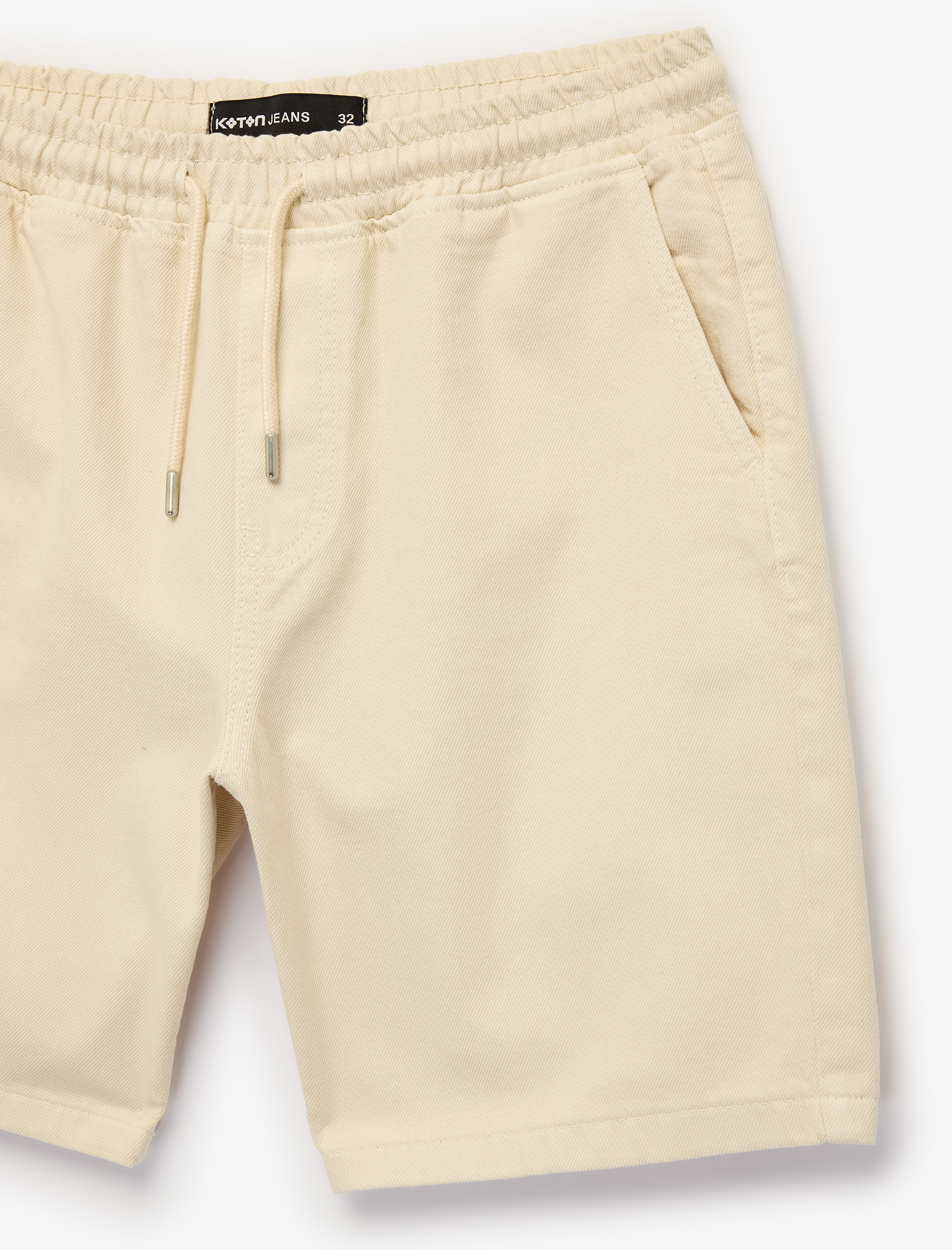   Pamuklu Cepli Bermuda Oversize Beli Bağcıklı Baggy Jean Şort