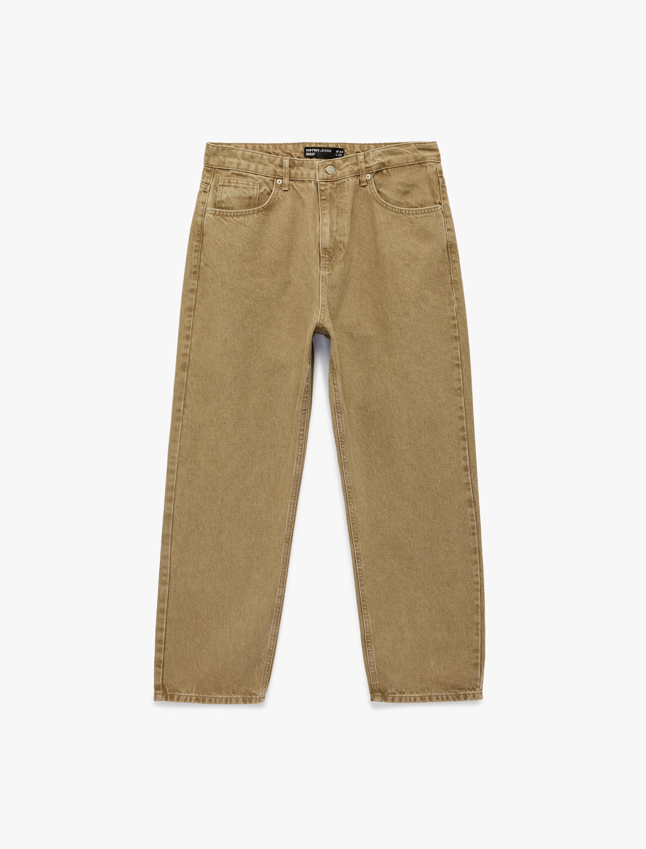   Normal Bel Pamuklu Bol Baggy Jean Pantolon