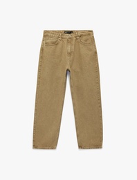 Normal Bel Pamuklu Bol Baggy Jean Pantolon