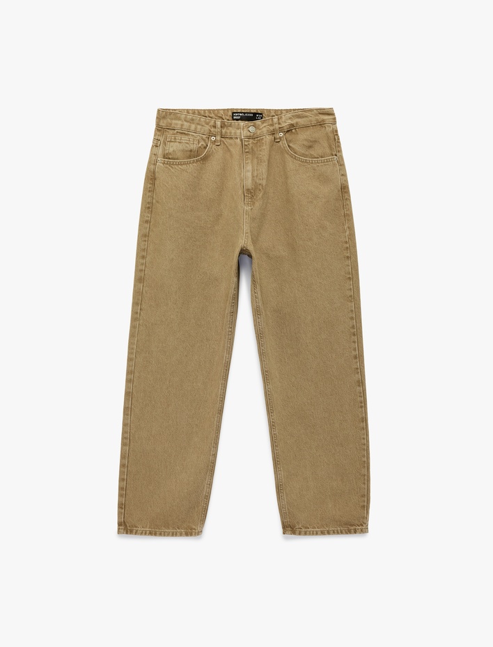  Normal Bel Pamuklu Bol Baggy Jean Pantolon