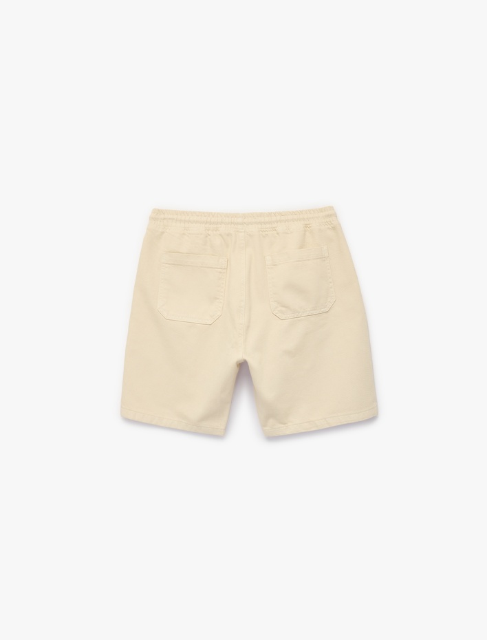  Pamuklu Cepli Bermuda Oversize Beli Bağcıklı Baggy Jean Şort