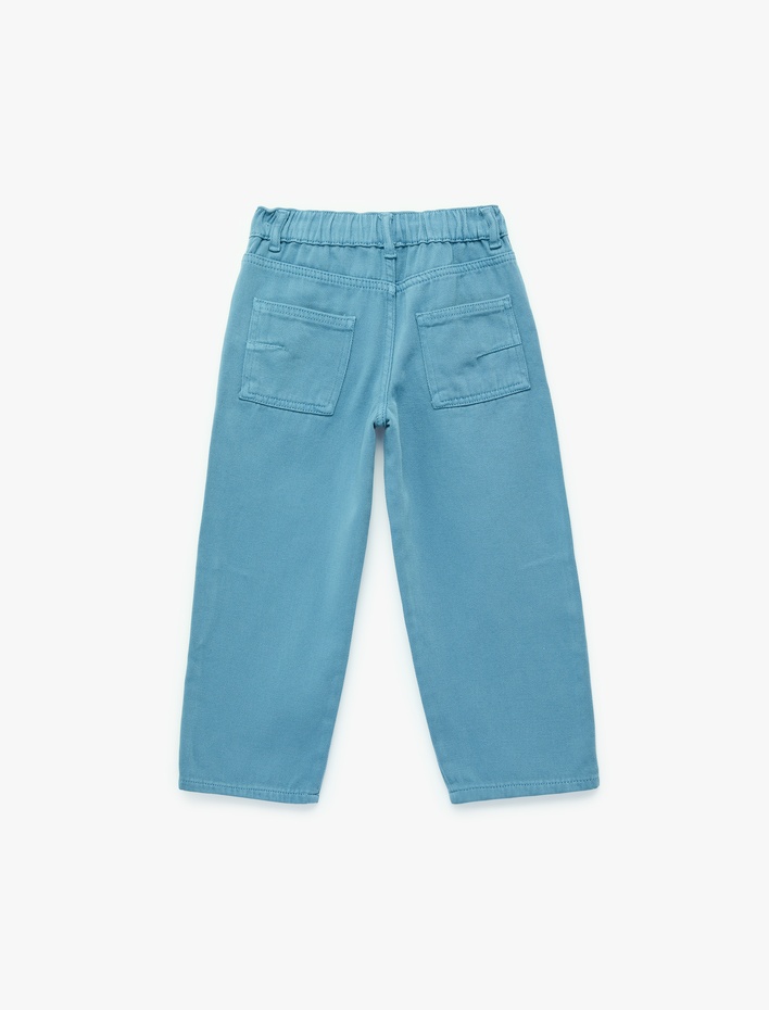 Erkek Bebek Pamuklu Düğmeli Cepli Balon Form Pantolon