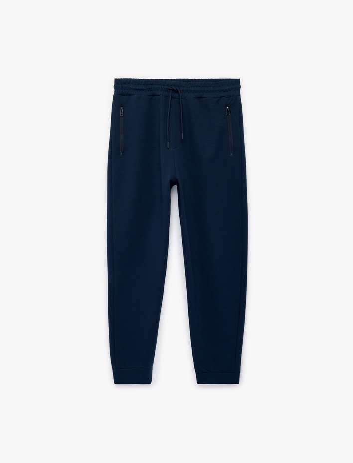  Pamuklu Cepli Beli Bağcıklı Jogger Spor Eşofman Altı