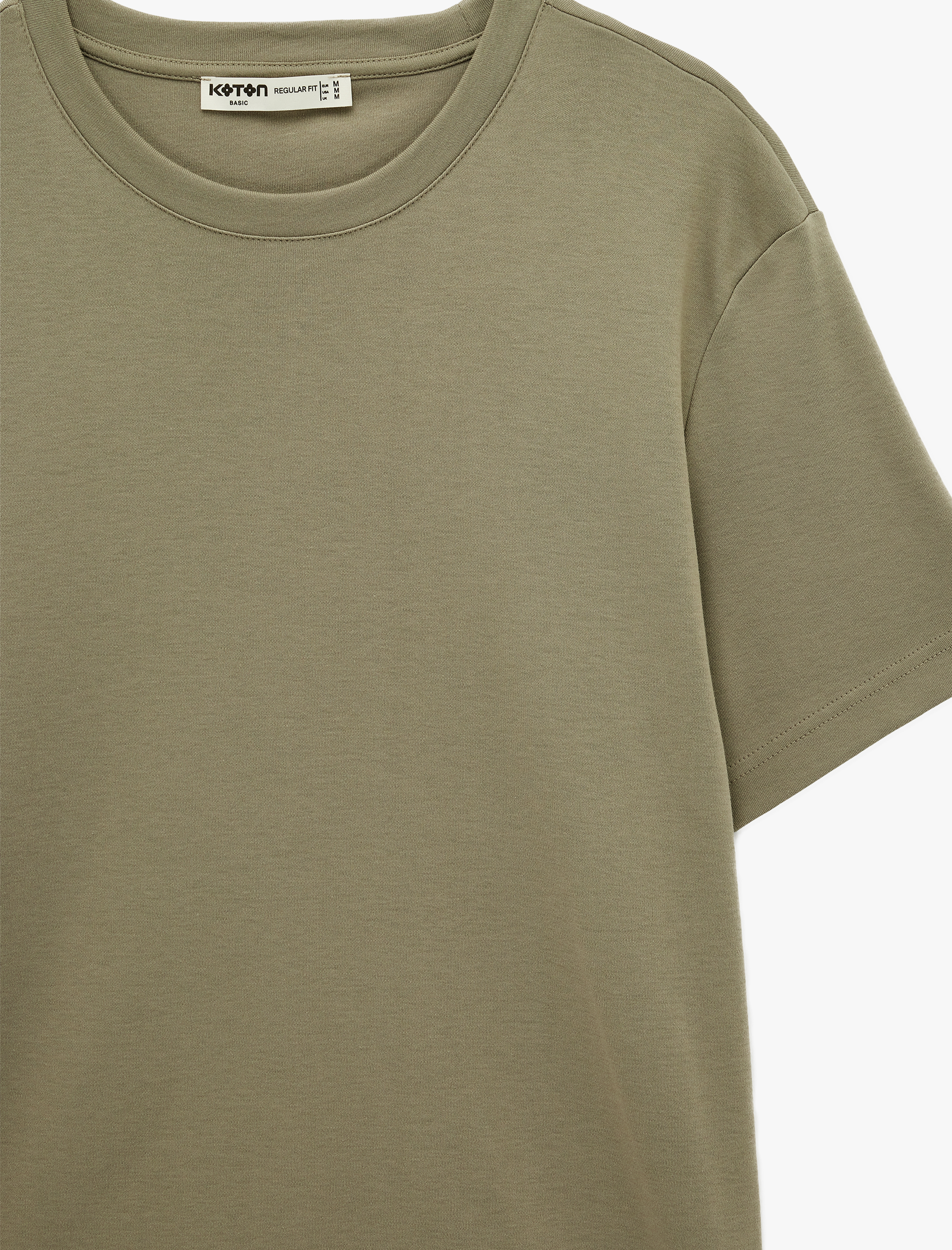   Regular Fit Kısa Kollu Pamuklu Bisiklet Yaka Tişört