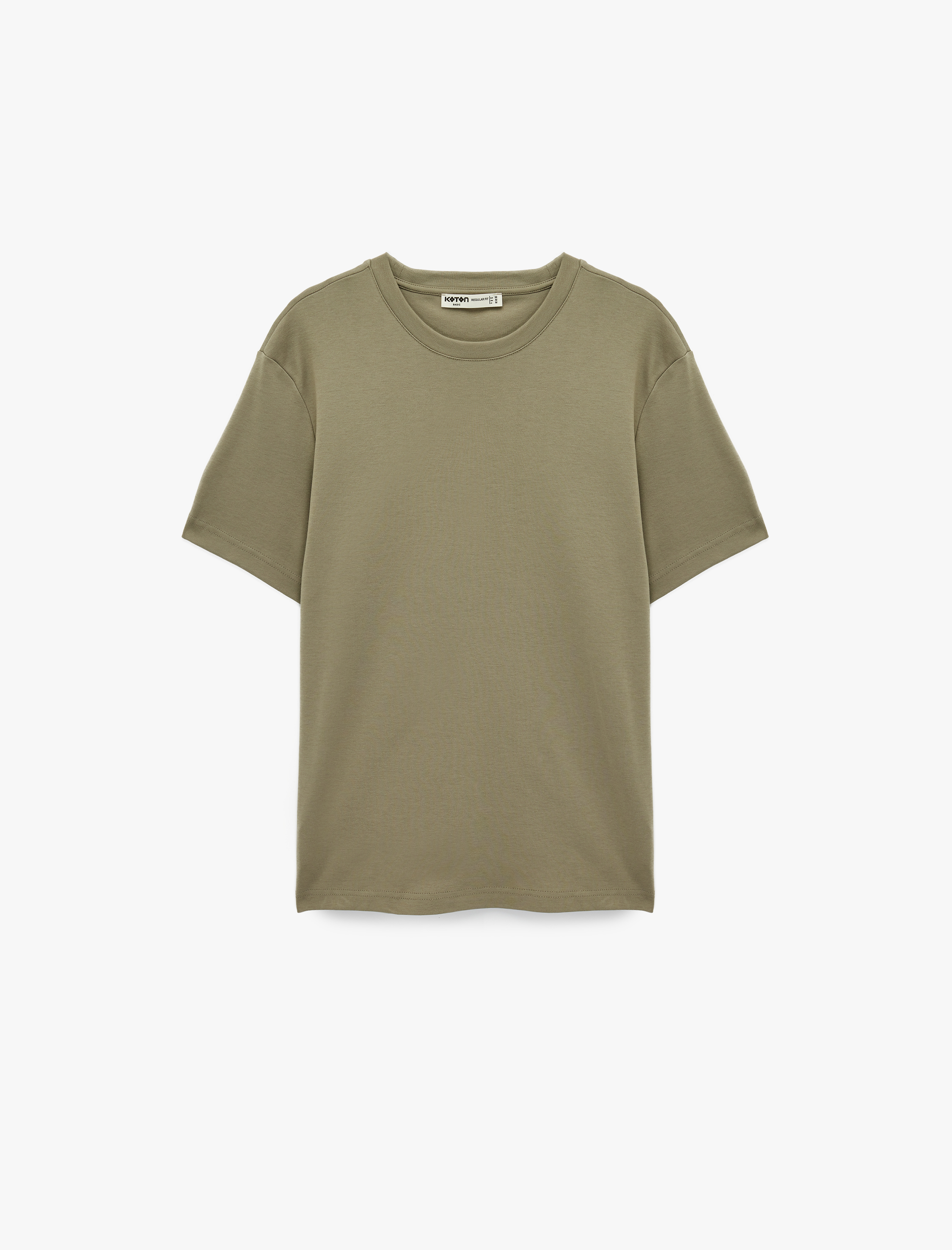   Regular Fit Kısa Kollu Pamuklu Bisiklet Yaka Tişört