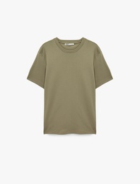 Regular Fit Kısa Kollu Pamuklu Bisiklet Yaka Tişört