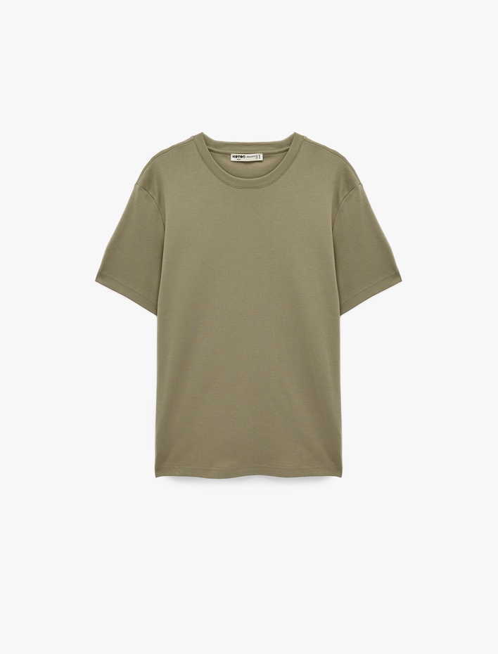  Regular Fit Kısa Kollu Pamuklu Bisiklet Yaka Tişört