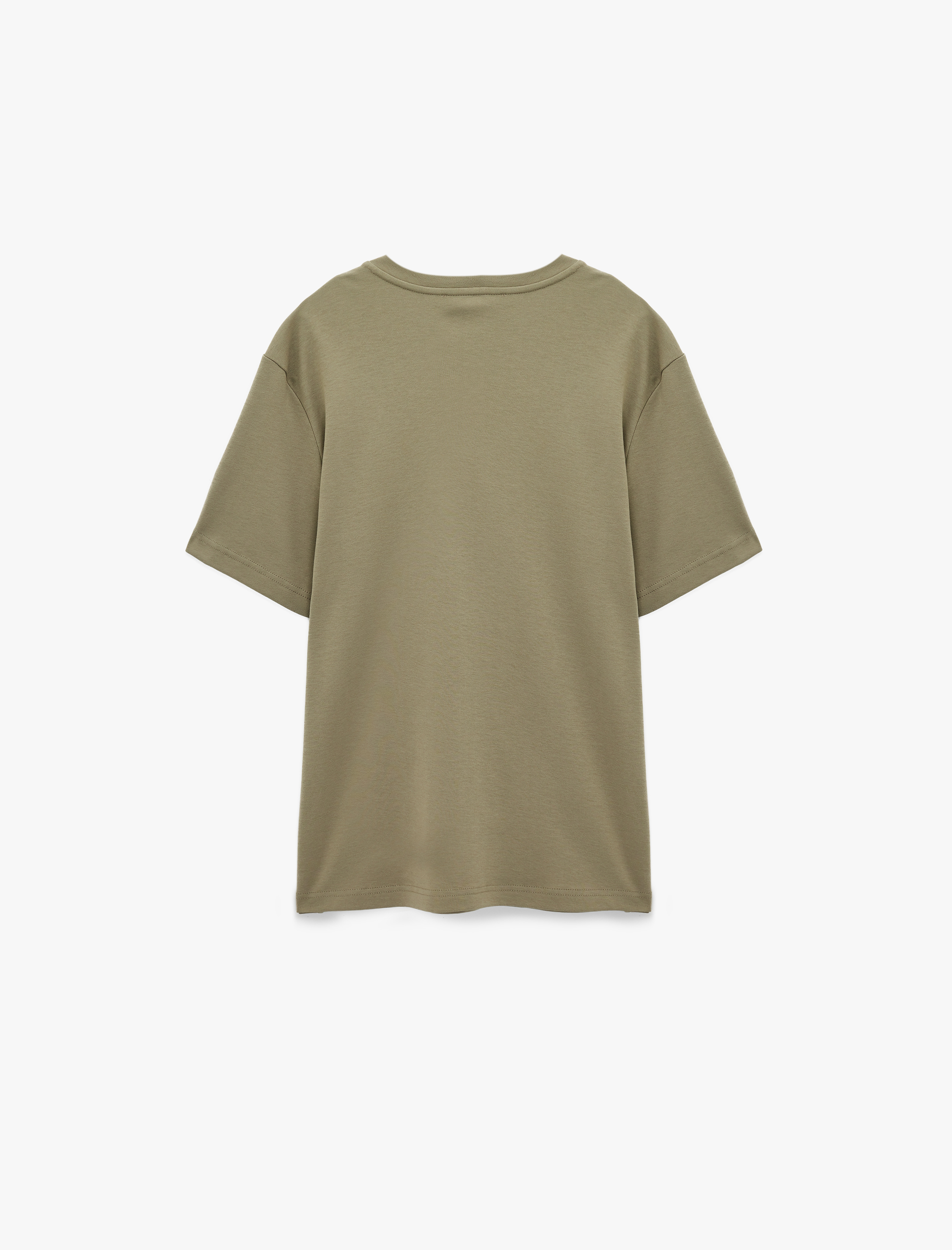   Regular Fit Kısa Kollu Pamuklu Bisiklet Yaka Tişört