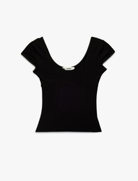 Slim Fit Kısa Kollu V Yaka Viskon Tişört