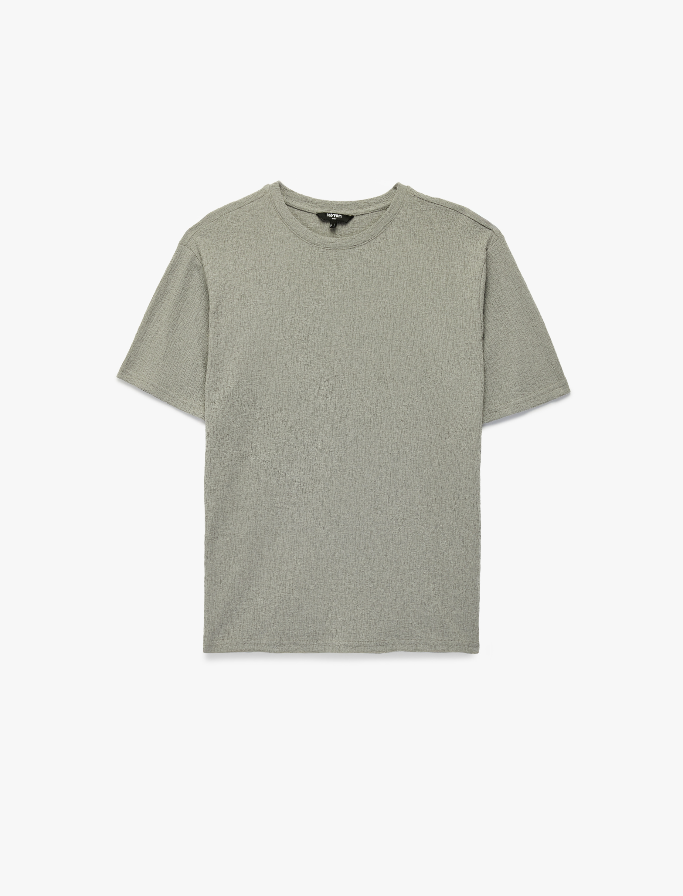   Kısa Kollu Dokulu Bisiklet Yaka Slim Fit Tişört