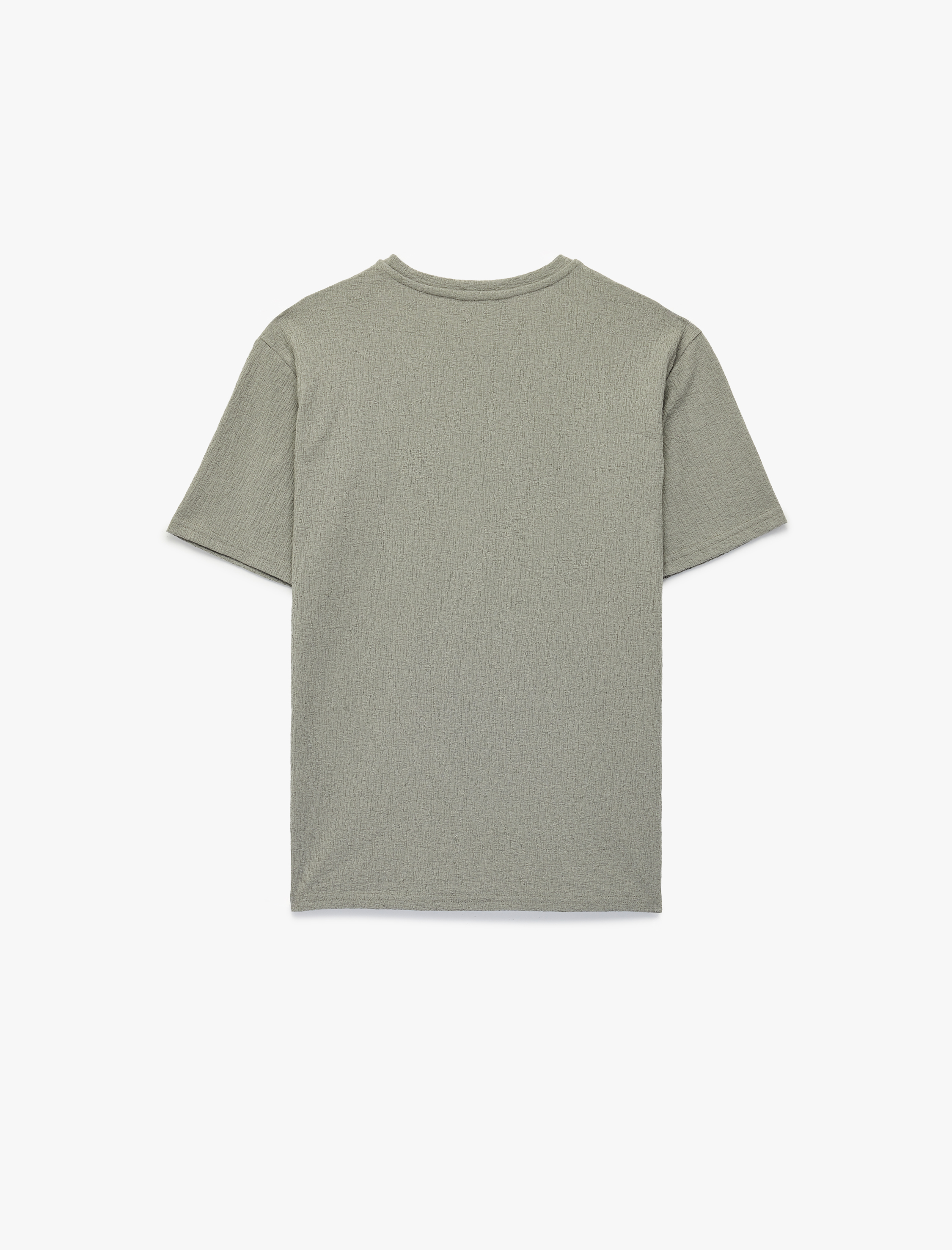   Kısa Kollu Dokulu Bisiklet Yaka Slim Fit Tişört