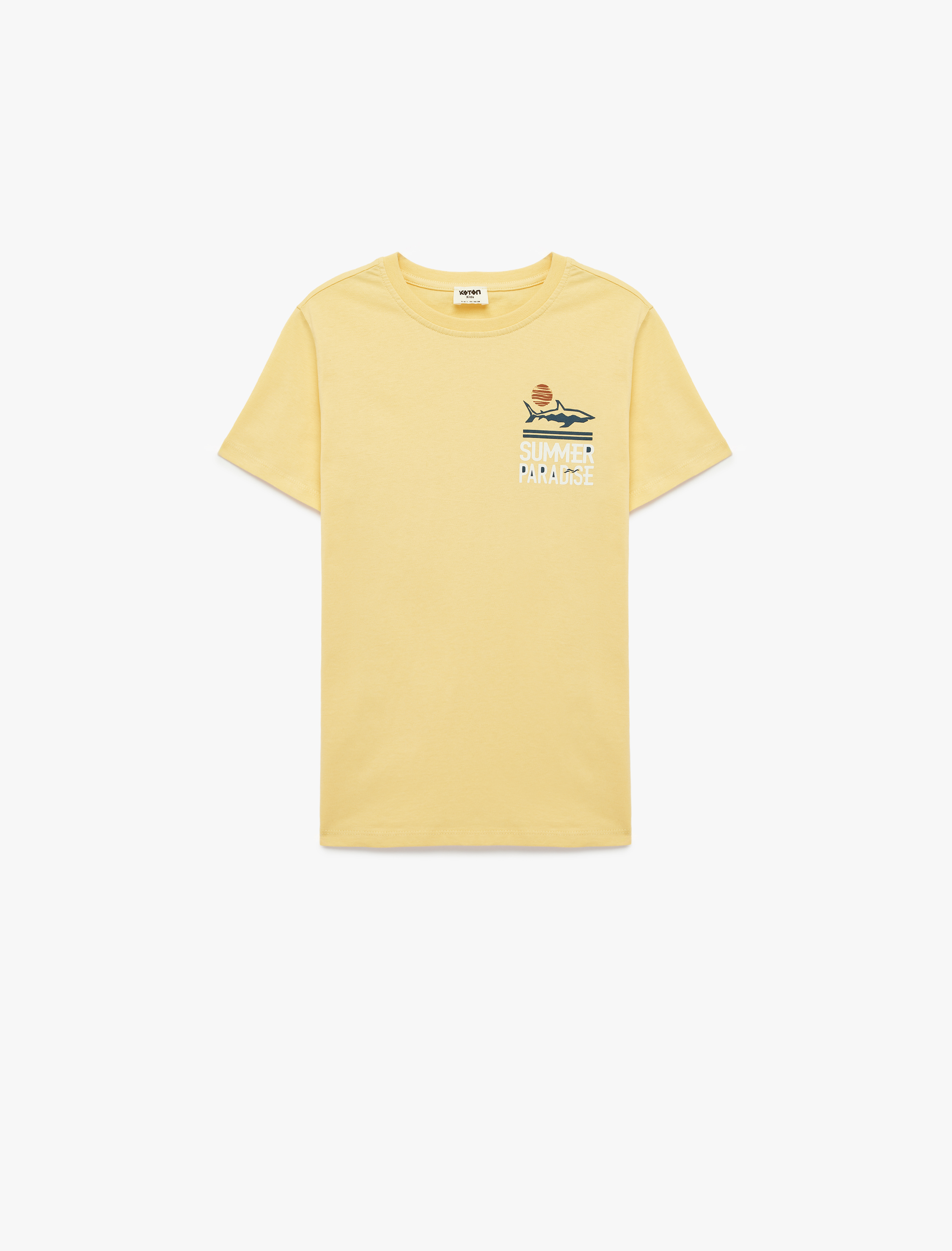  Erkek Çocuk Pamuklu Bisiklet Yaka Kısa Kollu Baskılı Tişört