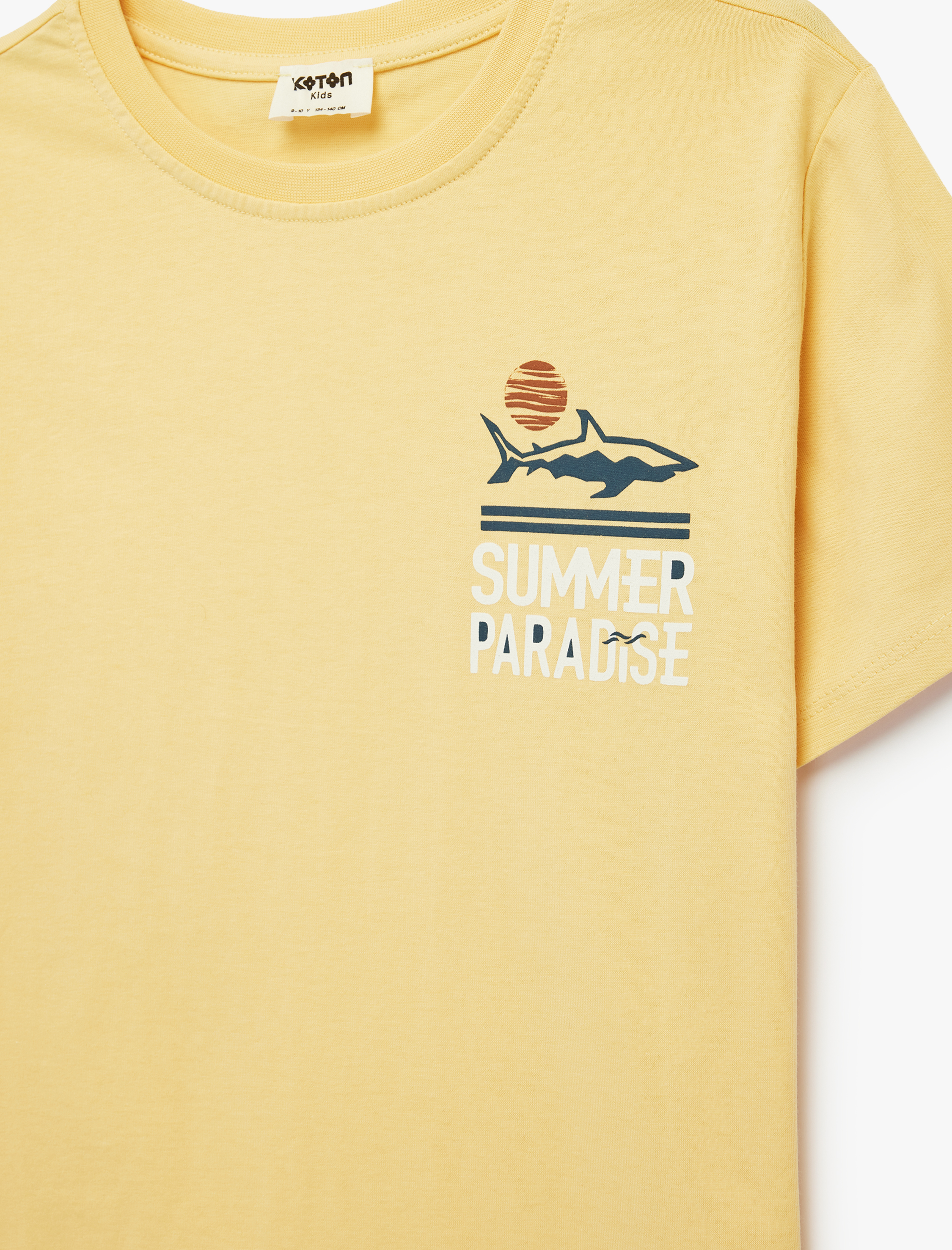  Erkek Çocuk Pamuklu Bisiklet Yaka Kısa Kollu Baskılı Tişört