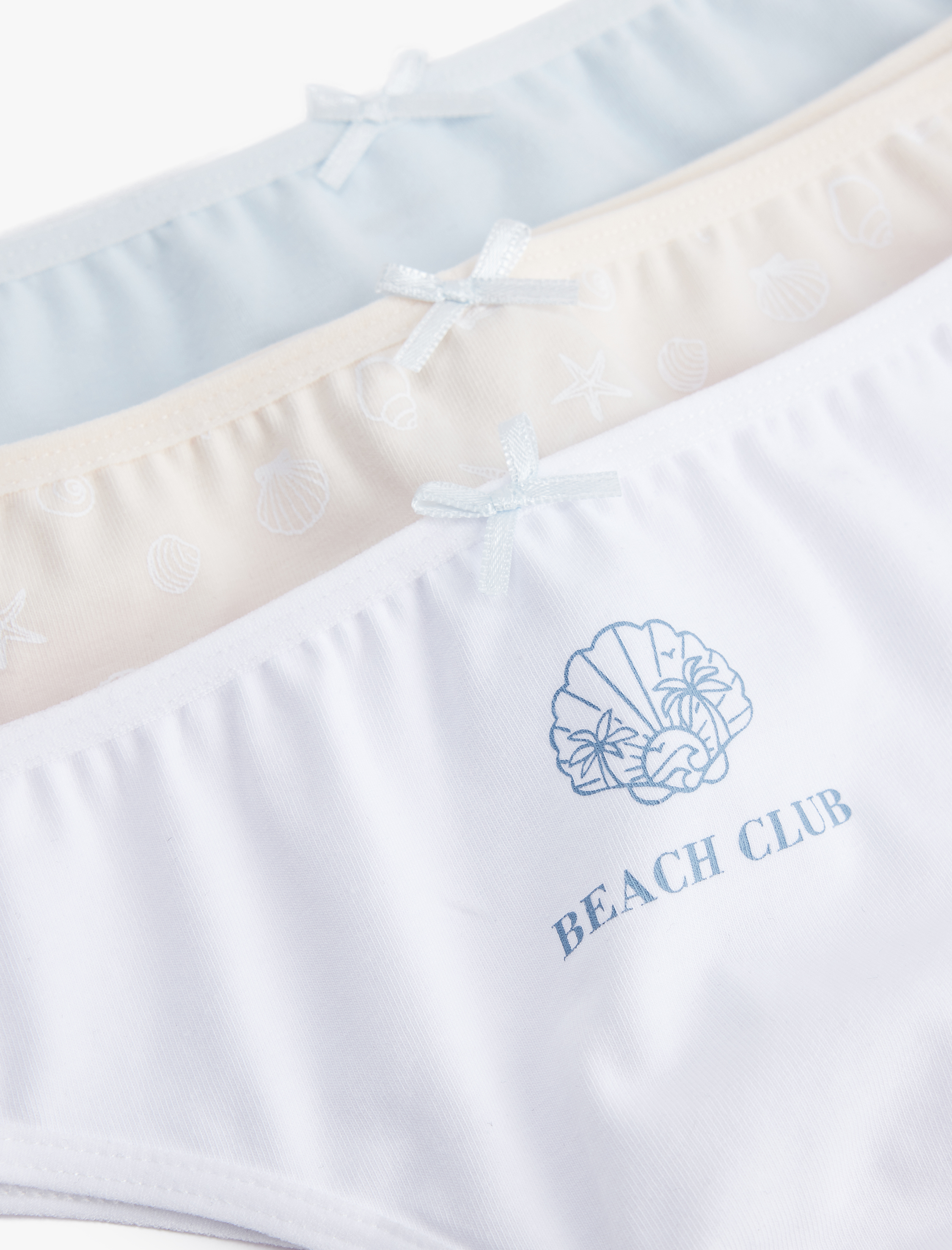   Rahat Kalıp Baskılı Fiyonklu 3'lü Brazilian Külot Seti