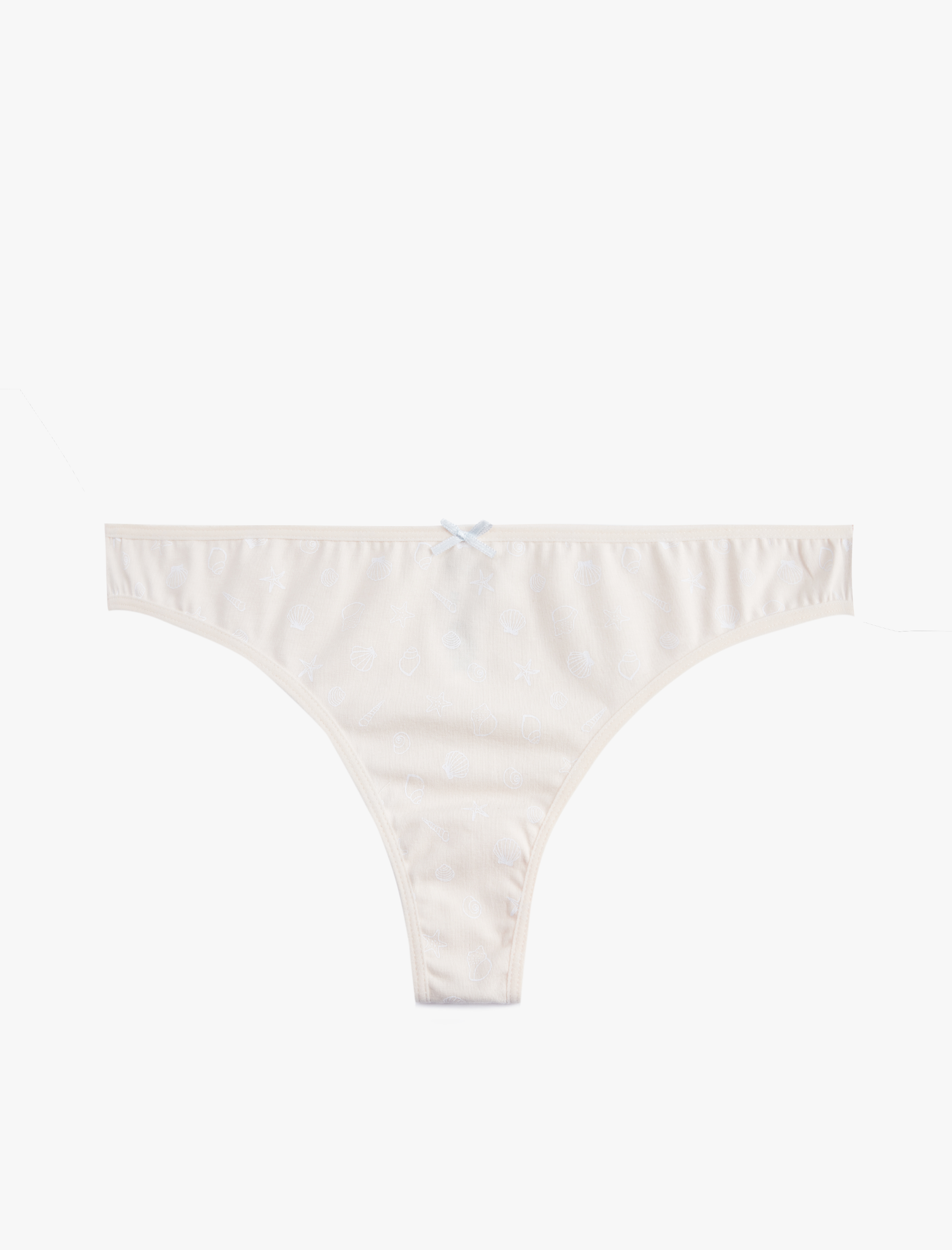   Rahat Kalıp Baskılı Fiyonklu 3'lü Brazilian Külot Seti