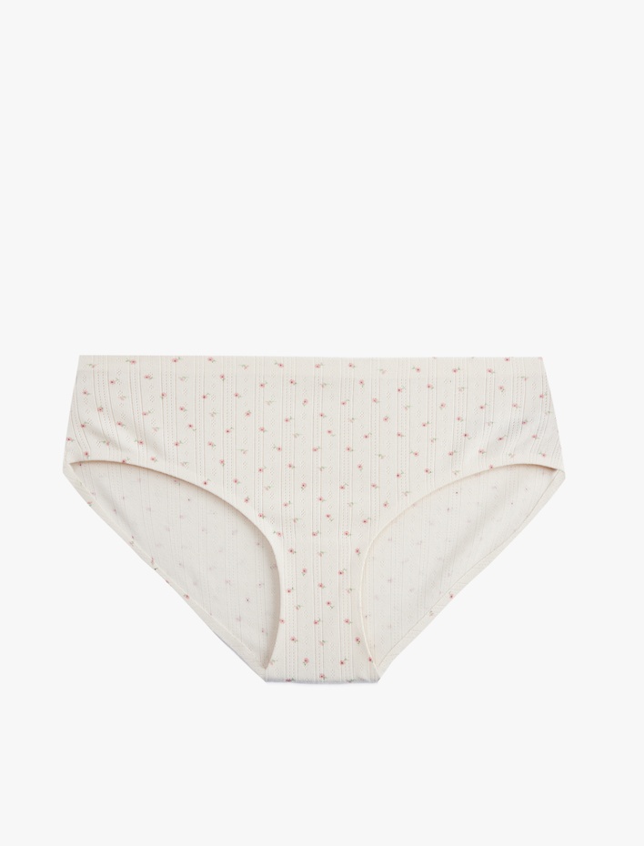  Rahat Kalıp Pamuklu Çiçekli Brief Külot