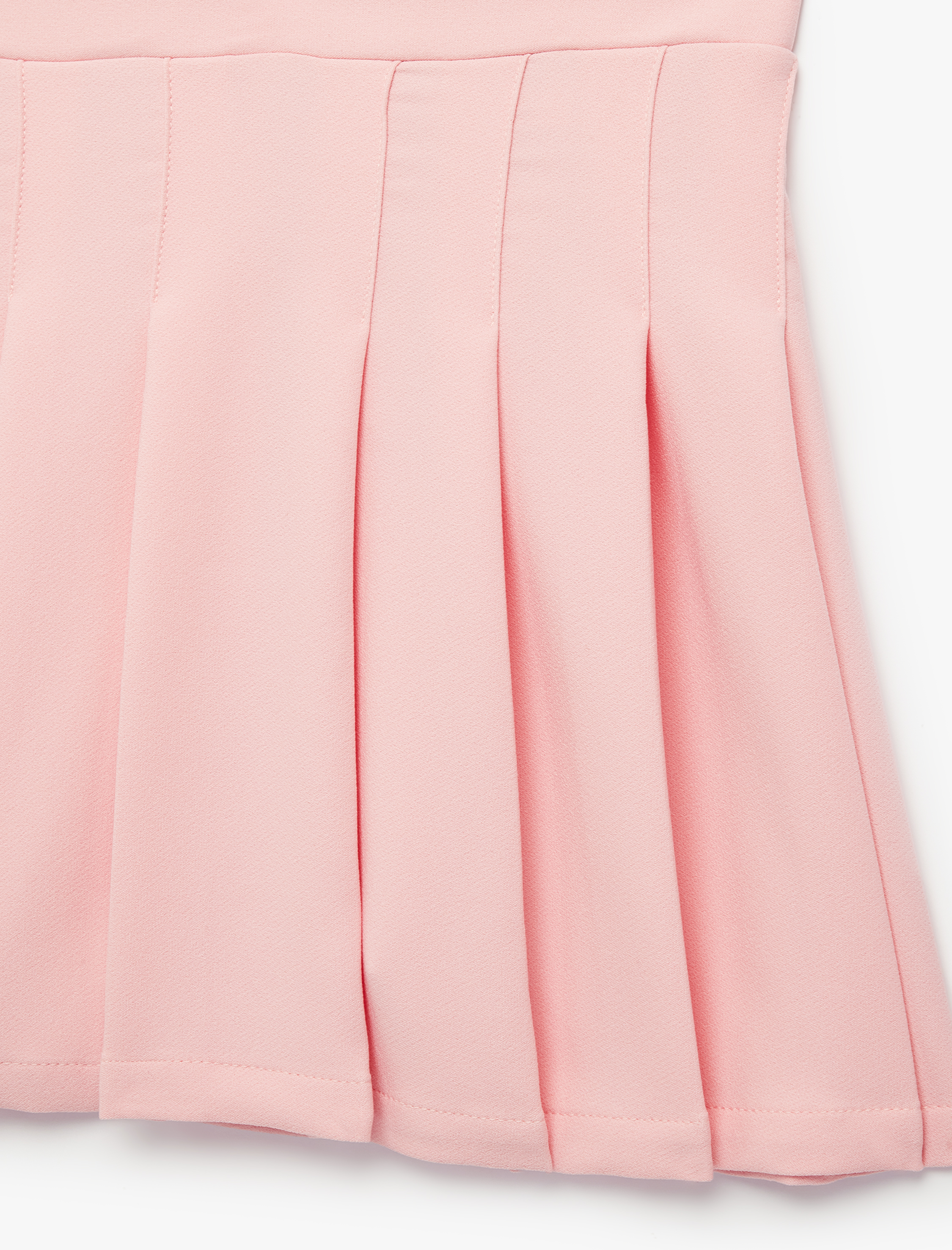  Kız Çocuk Beli Ayarlanabilir Lastikli Pileli Diz Üstü Basic Etek