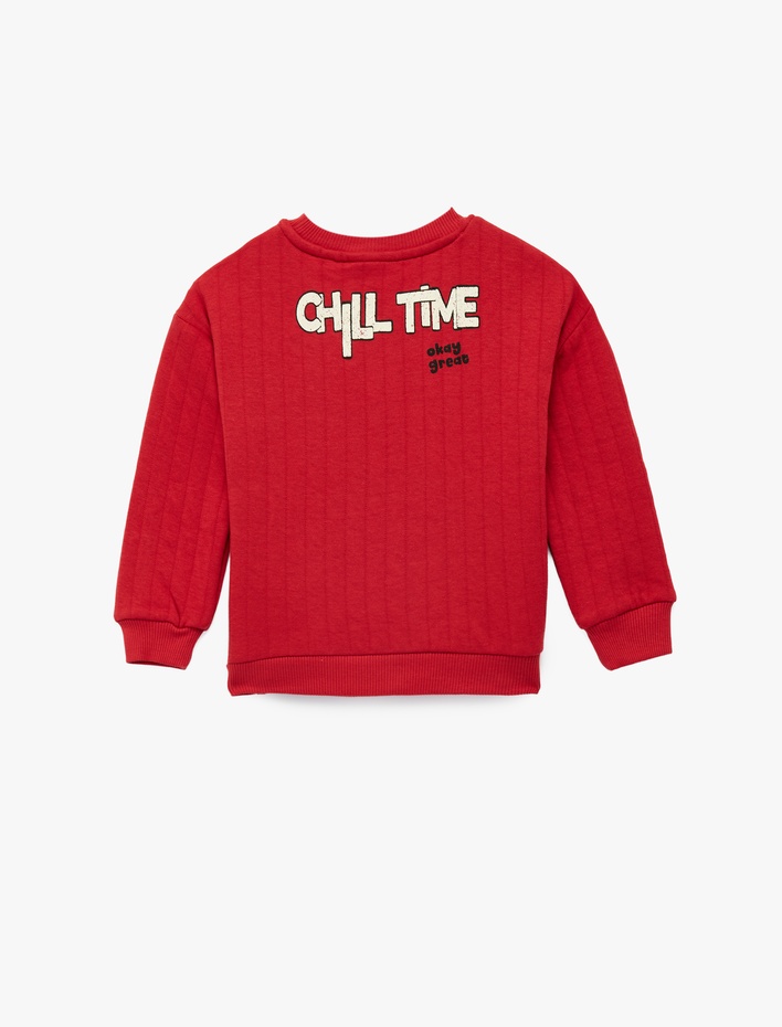 Erkek Bebek Şardonlu Uzun Kollu Bisiklet Yaka Pamuklu Sweatshirt