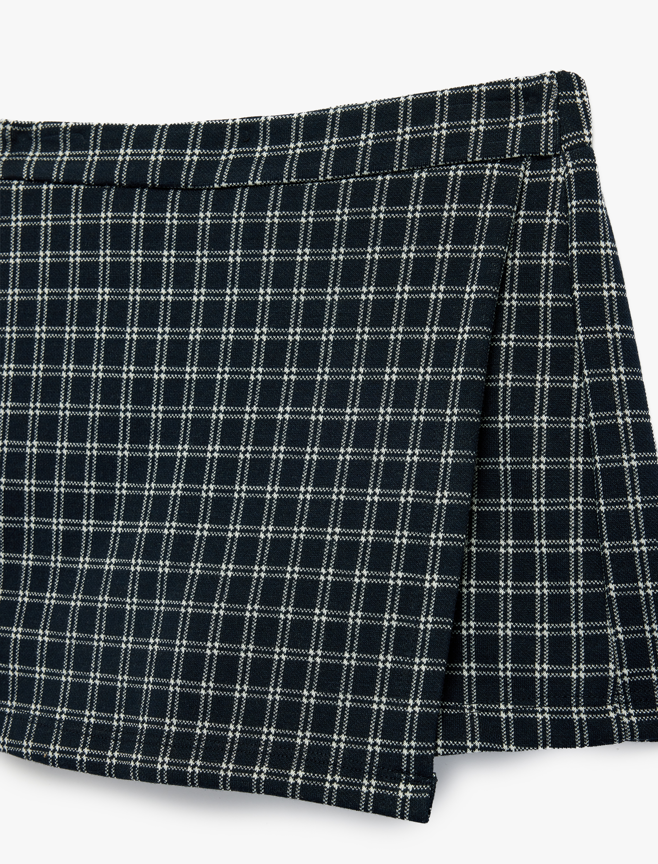  Kız Bebek Beli Lastikli Ekoseli Şort Etek