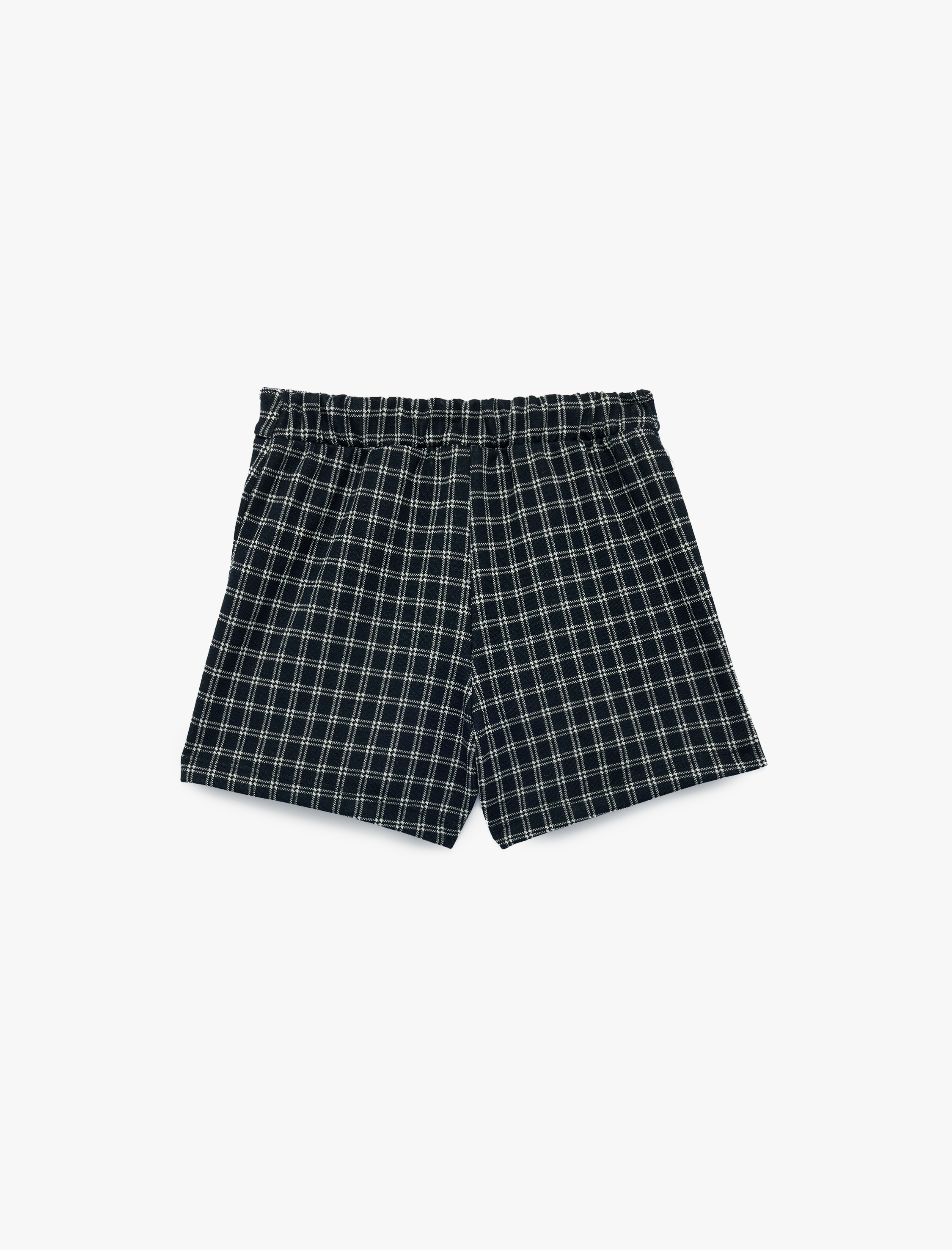  Kız Bebek Beli Lastikli Ekoseli Şort Etek