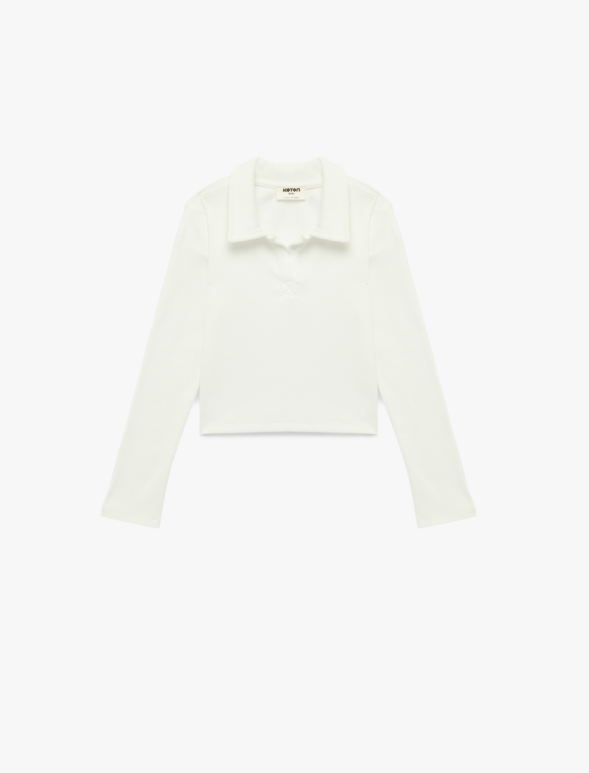  Kız Çocuk Pamuklu Uzun Kollu Kaşkorse Polo Yaka Tişört