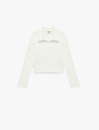 Pamuklu Uzun Kollu Kaşkorse Polo Yaka Tişört