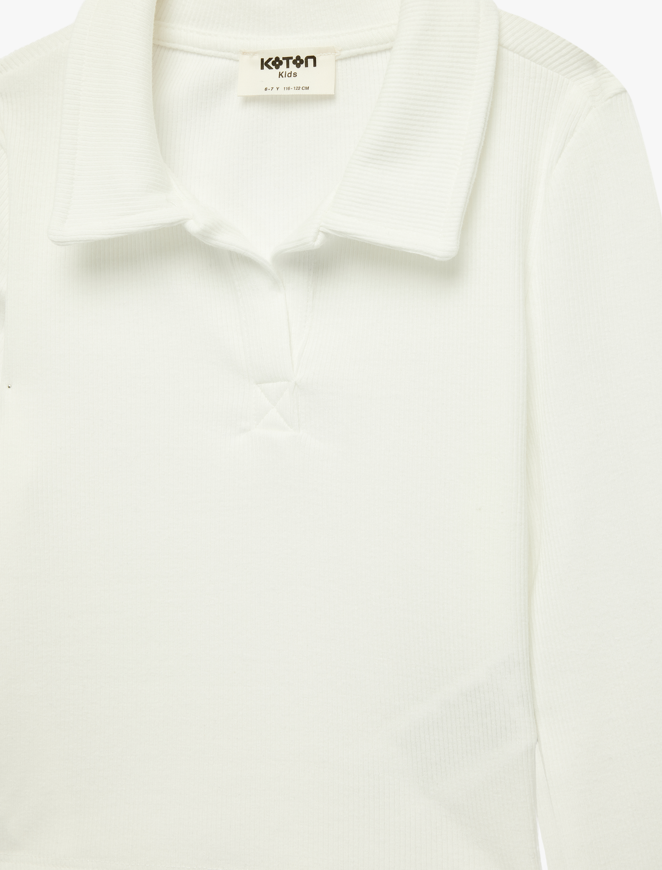  Kız Çocuk Pamuklu Uzun Kollu Kaşkorse Polo Yaka Tişört