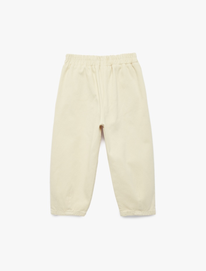 Kız Bebek Pamuklu Bol Kesim Pile Detaylı Balon Form Pantolon