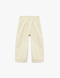 Pamuklu Bol Kesim Pile Detaylı Balon Form Pantolon