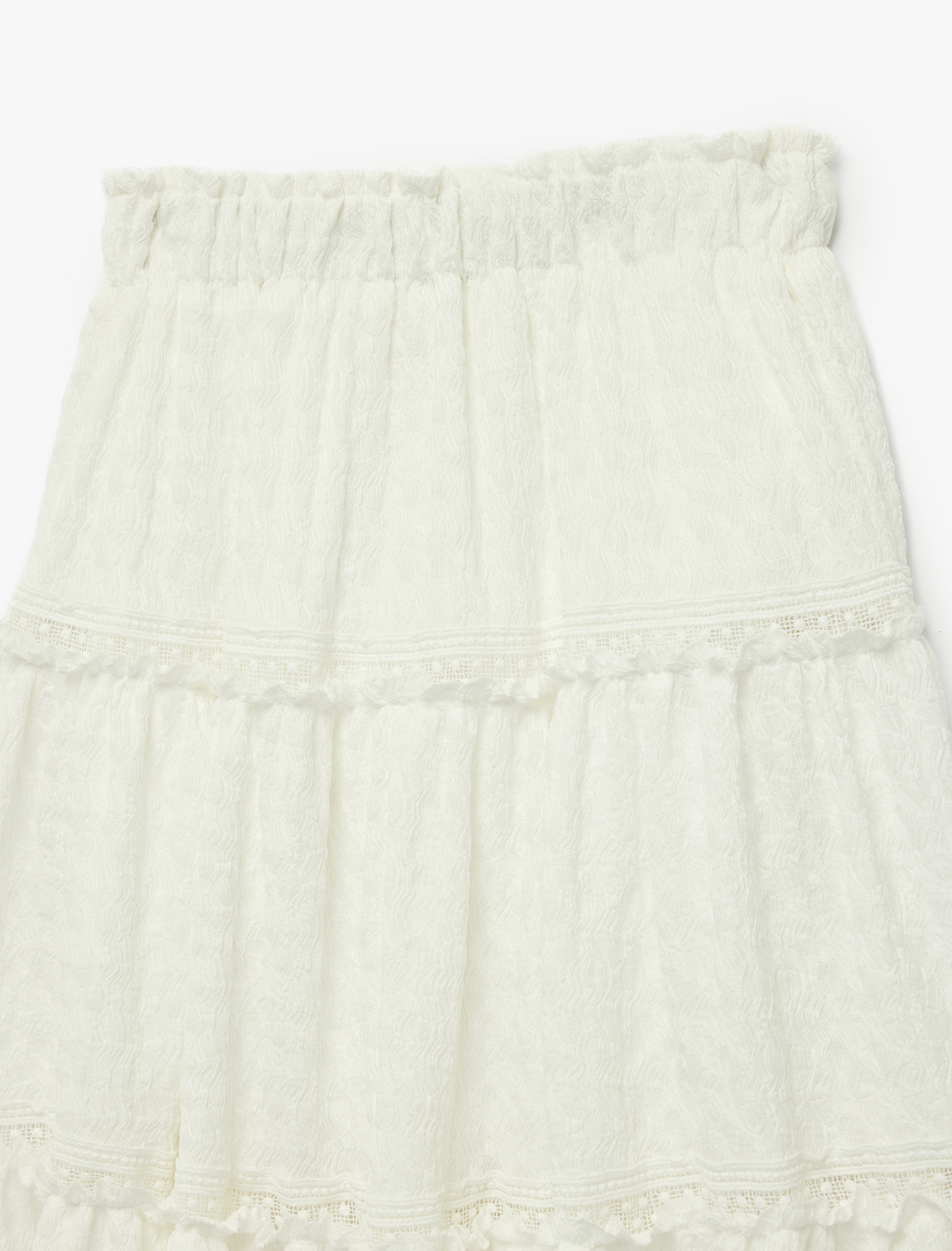  Kız Çocuk Dantel Detaylı A Kesim Bürümcük Katlı Midi Etek