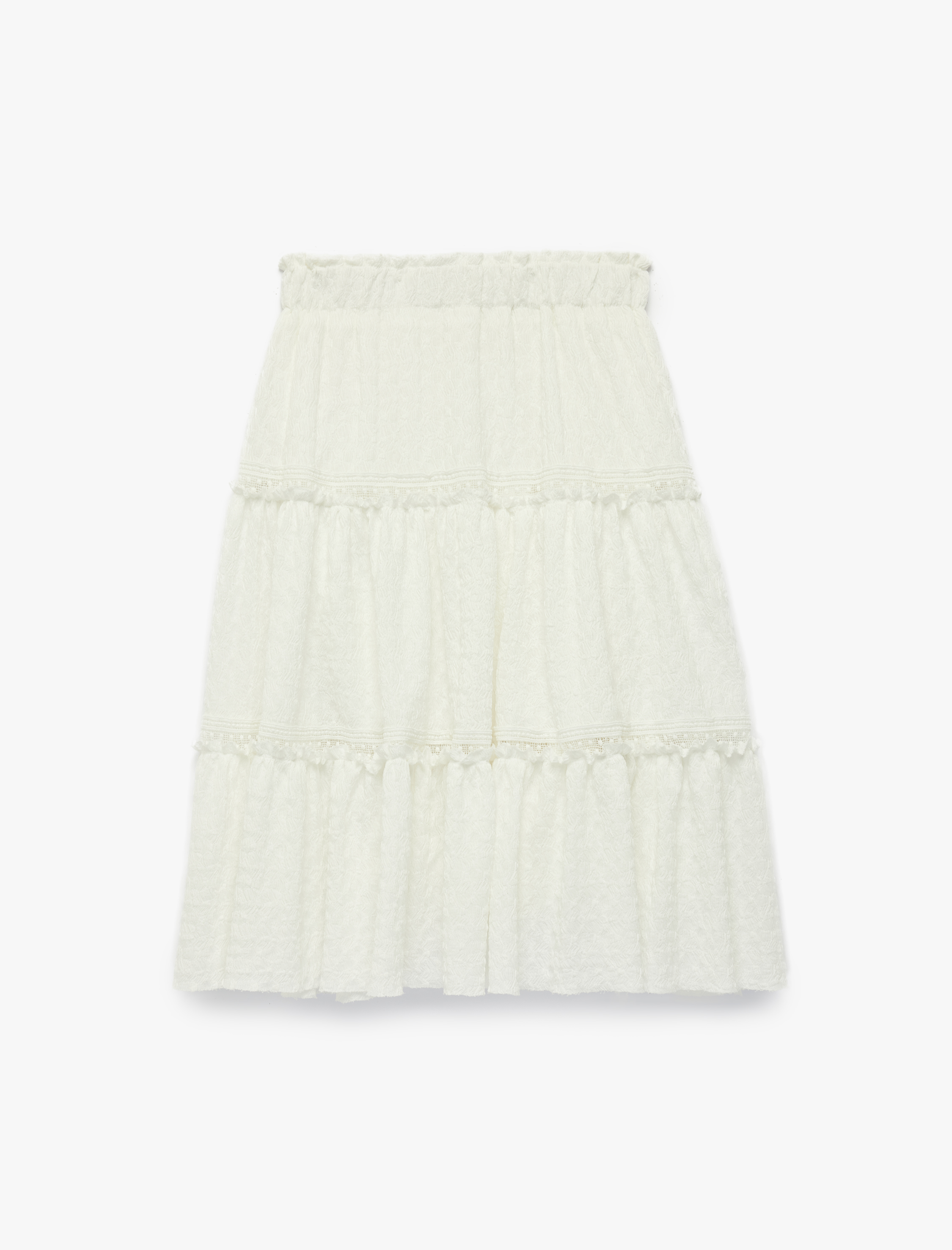  Kız Çocuk Dantel Detaylı A Kesim Bürümcük Katlı Midi Etek