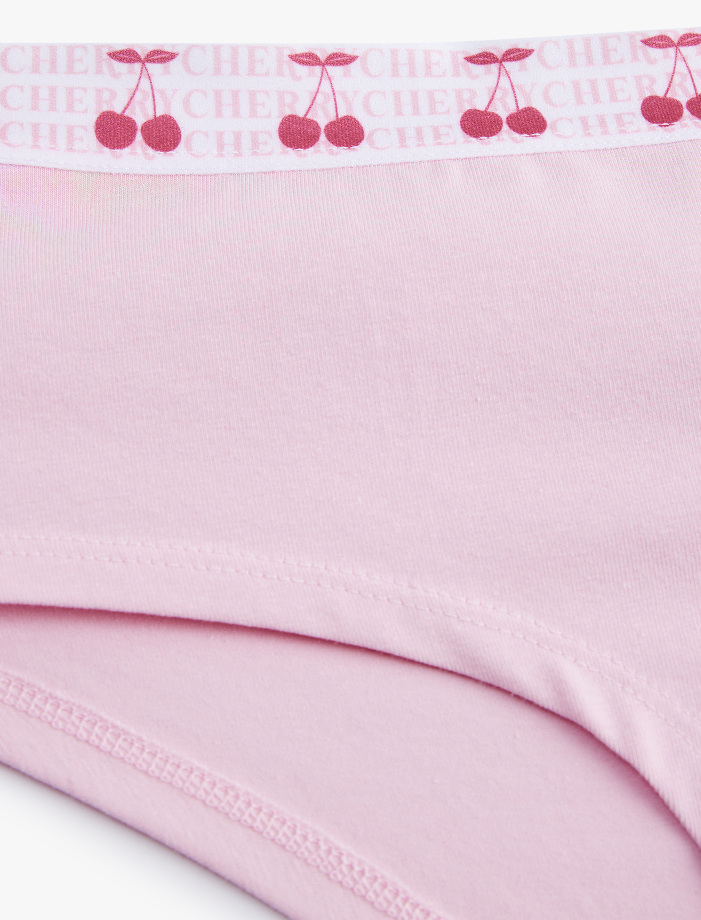   Rahat Kalıp Kiraz Baskılı Pamuklu Yüksek Bel Hipster Külot