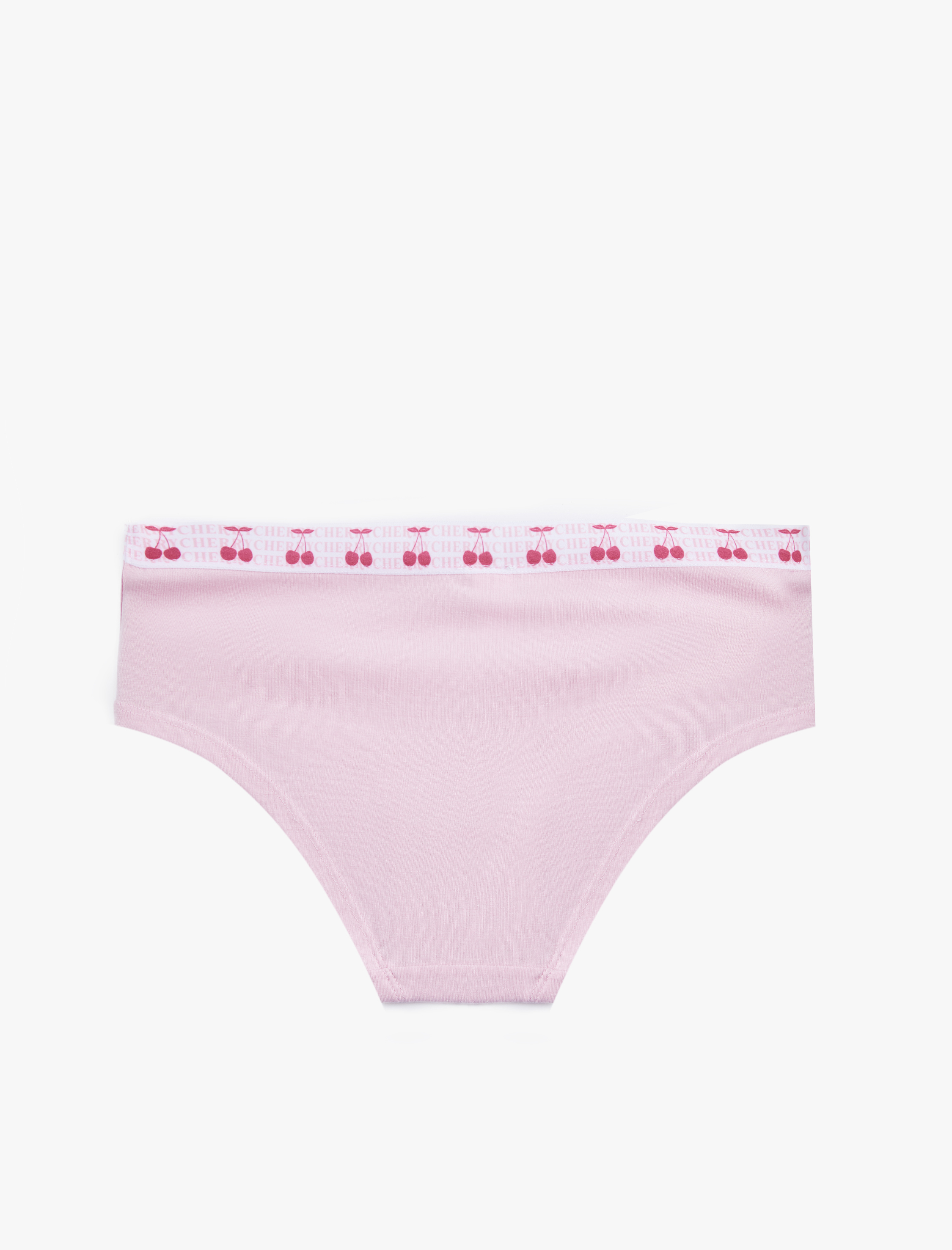   Rahat Kalıp Kiraz Baskılı Pamuklu Yüksek Bel Hipster Külot