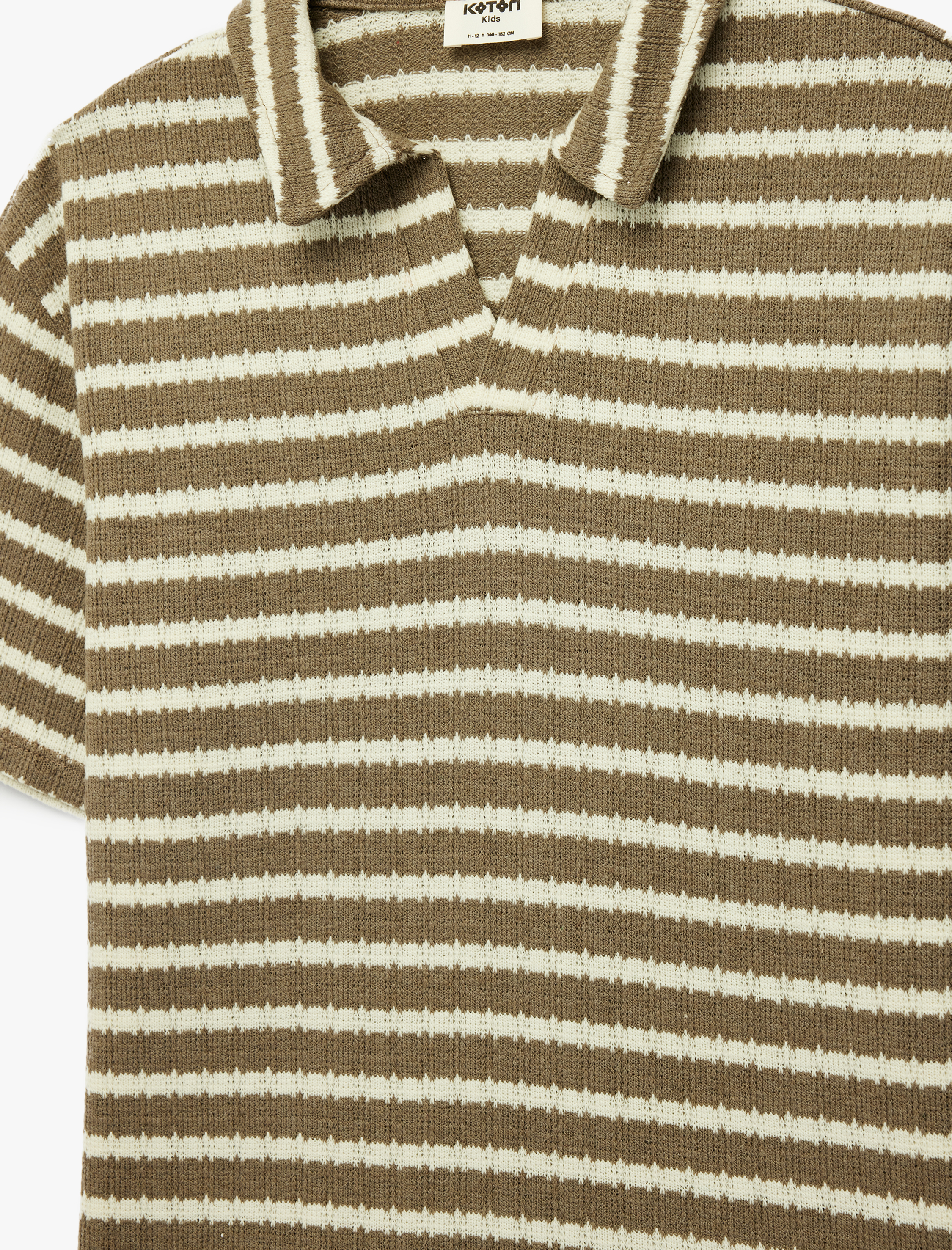  Erkek Çocuk Kısa Kollu Polo Yaka Çizgili Tişört