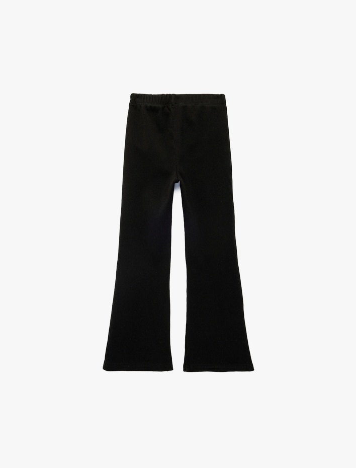 Kız Çocuk Beli Lastikli Pamuklu Kaşkorse İspanyol Paça Tayt